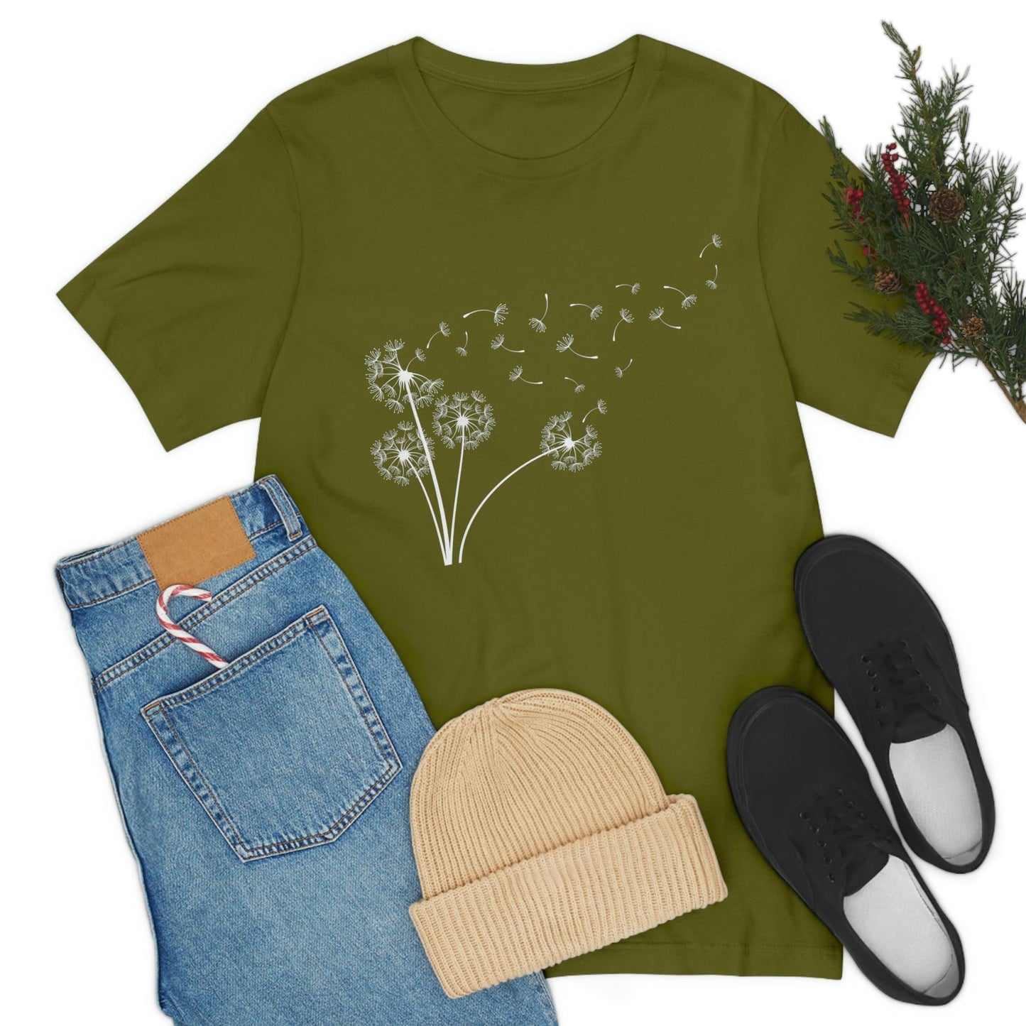 Dandelion Shirt, Boho Windflower Shirt, Dandelion Shirt for Her, Windflower Tee, Meditation Gift, Yoga Shirt, Inspirational Shirt, Bday Tees - Giftsmojo