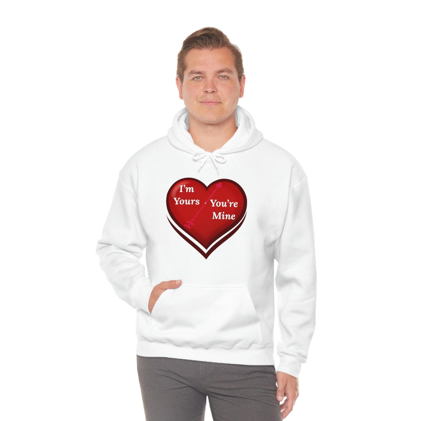 I'm Yours and You're Mine Heart Hooded Sweatshirt - Giftsmojo