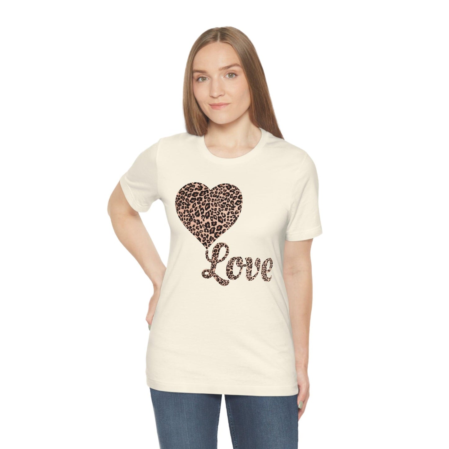 Love Heart, Leopard Print Tee - Giftsmojo