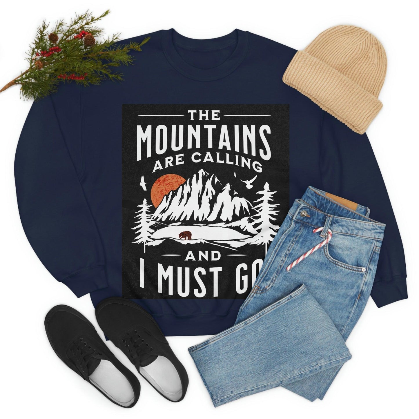 The Mountains are calling Crewneck Sweatshirt - Giftsmojo