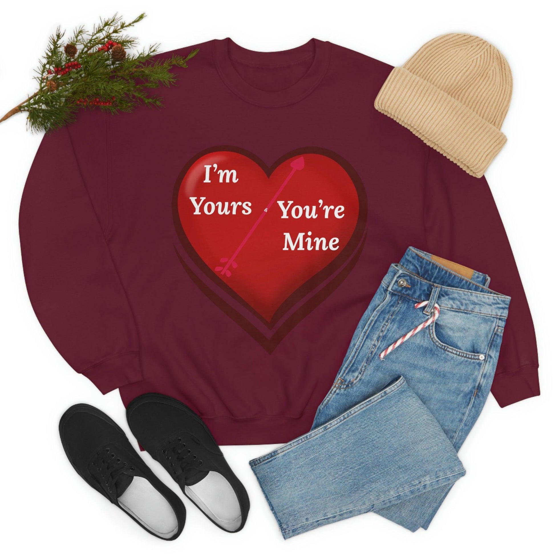 I'm Yours and You're Mine Heart Sweatshirt - Giftsmojo