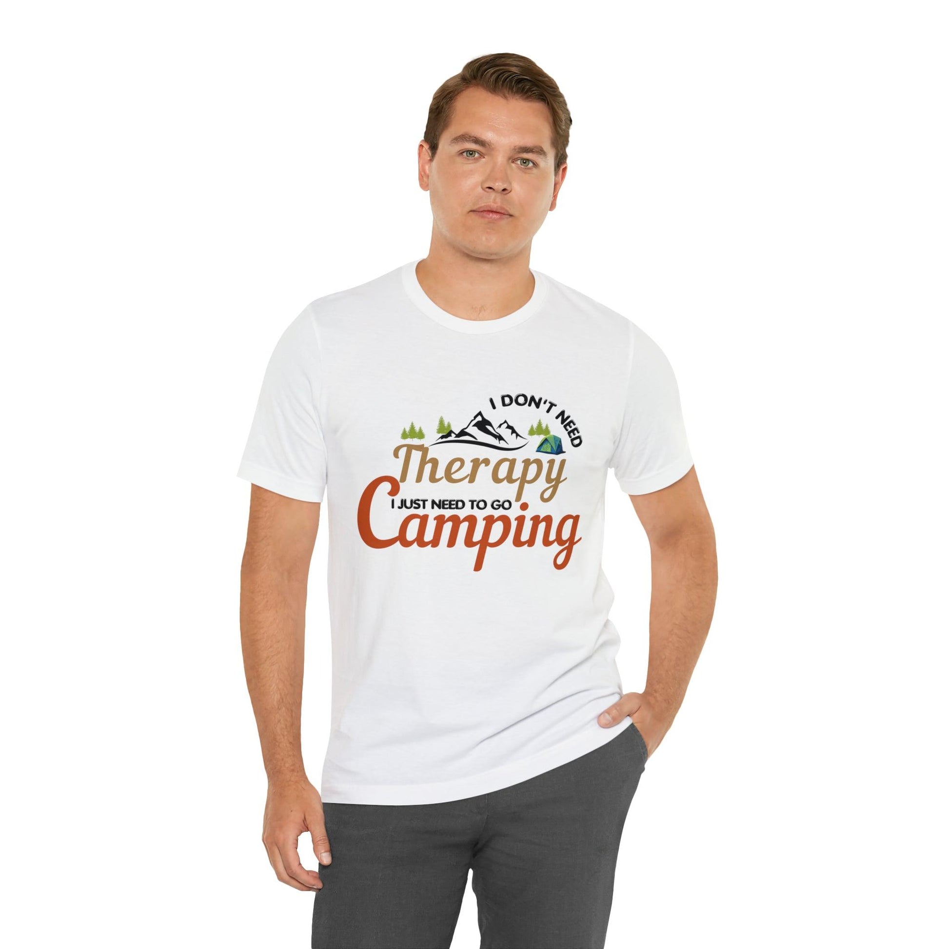 I don't need therapy I just need to go camping, camping shirt, dad shirt, dad gift, gift for outdoor lover, fishing gift nature lover shirt - Giftsmojo