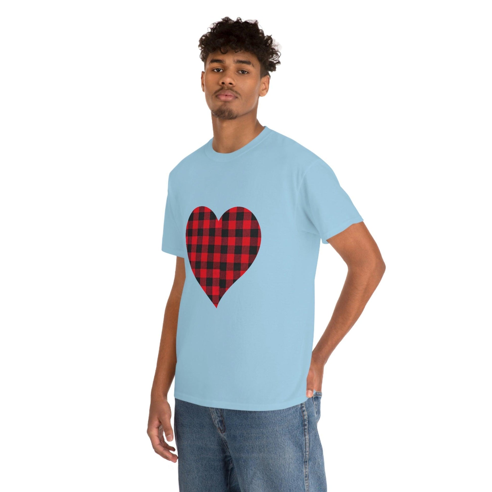 Plaid Heart T-Shirt, - Giftsmojo