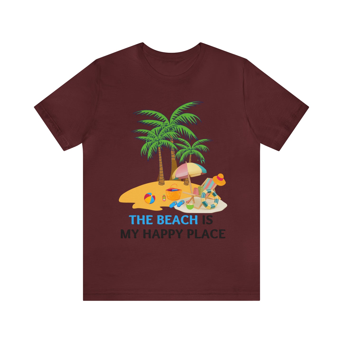 Beach shirt, The Beach is my happy place shirt, Beach t-shirt, Summer shirt, Beachwear, Beach fashion, Stylish beach apparel