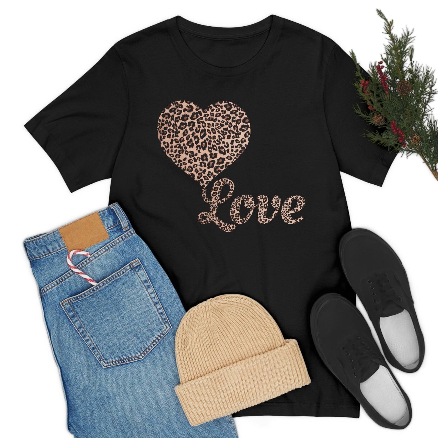 Love Heart, Leopard Print Tee - Giftsmojo