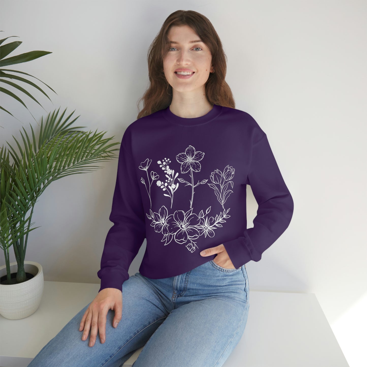 Flower sweatshirt, Vintage Flower Shirt, Vintage Botanical Shirt, plant sweatshirt,