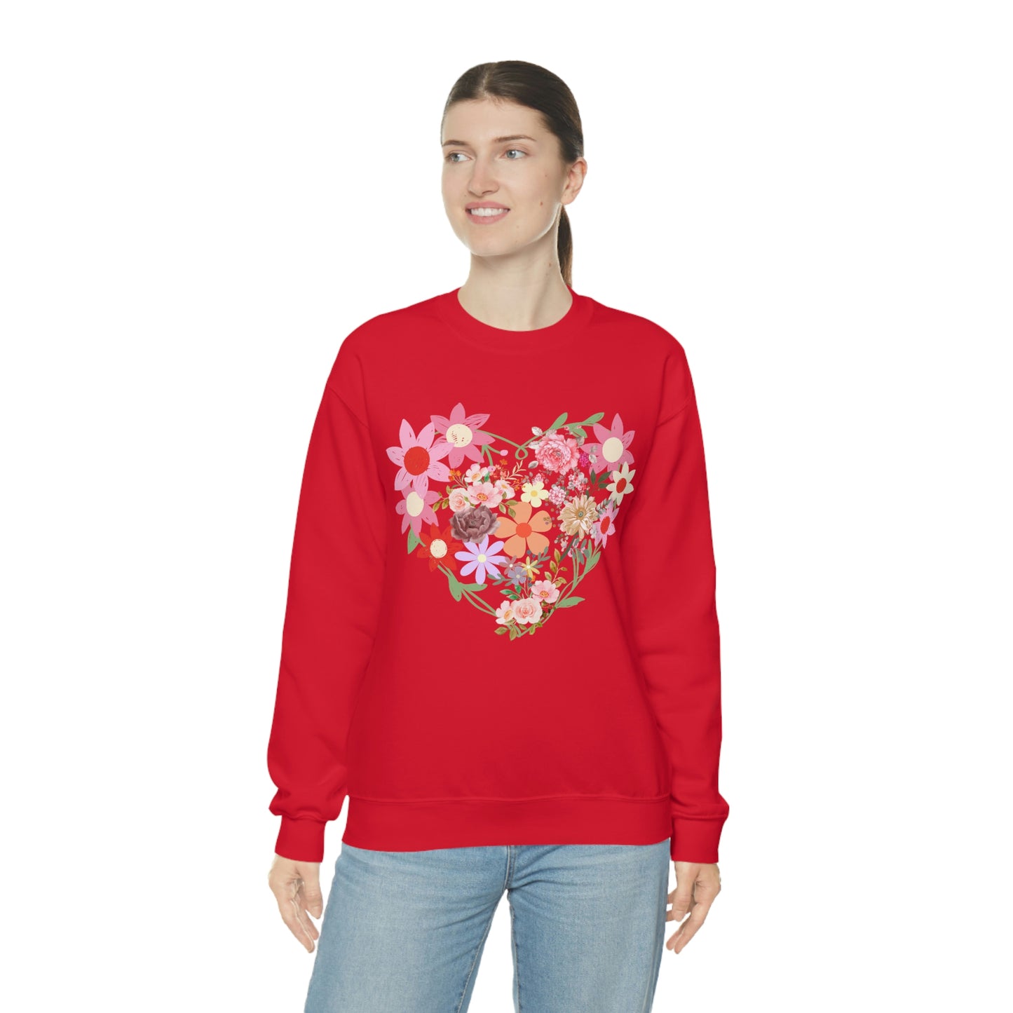 Flower Heart sweatshirt - Floral sweatshirt - Love Sweatshirt