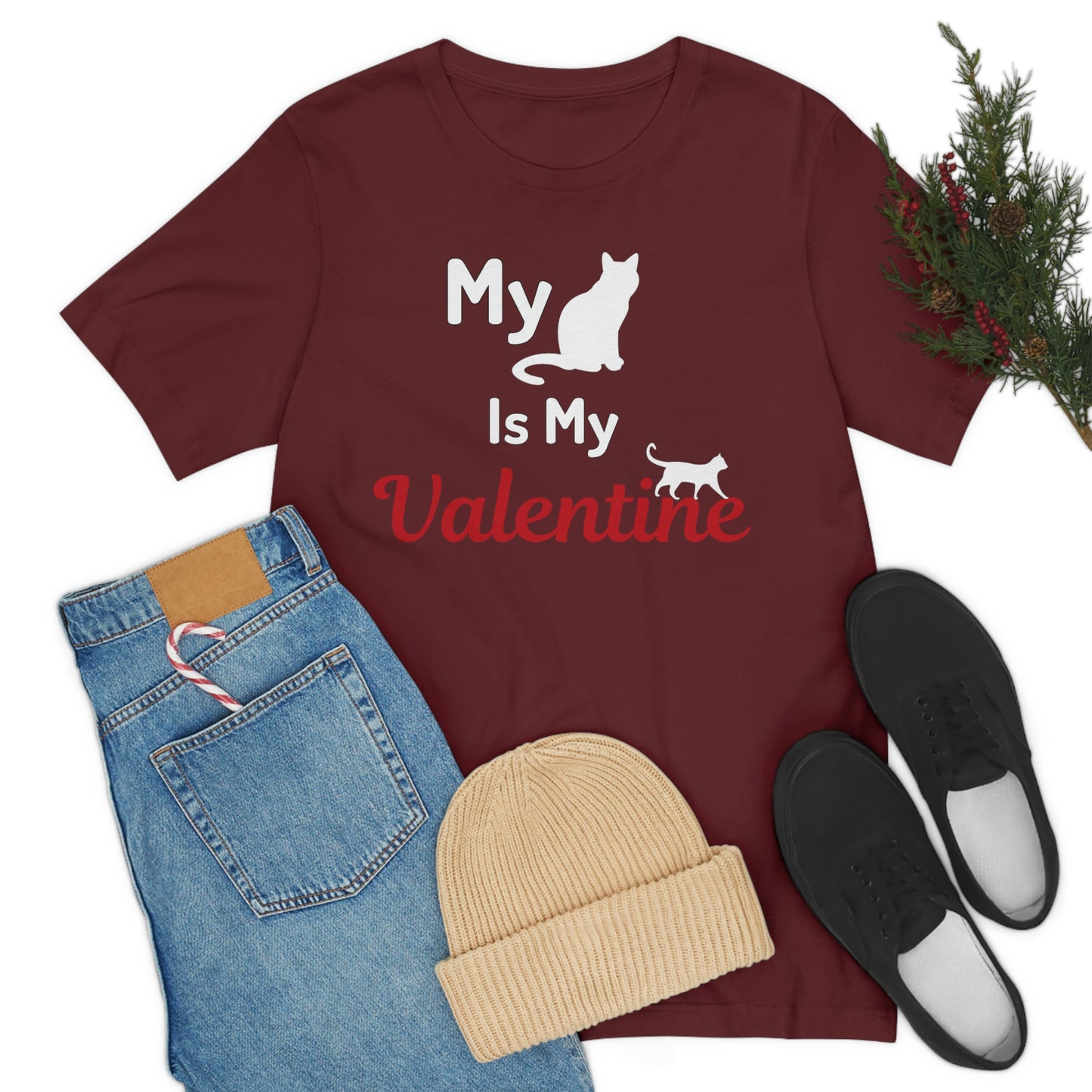 My Cat is My Valentine, Pet lover Valentine shirt - Cute cat lover shirt - gift for cat lovers