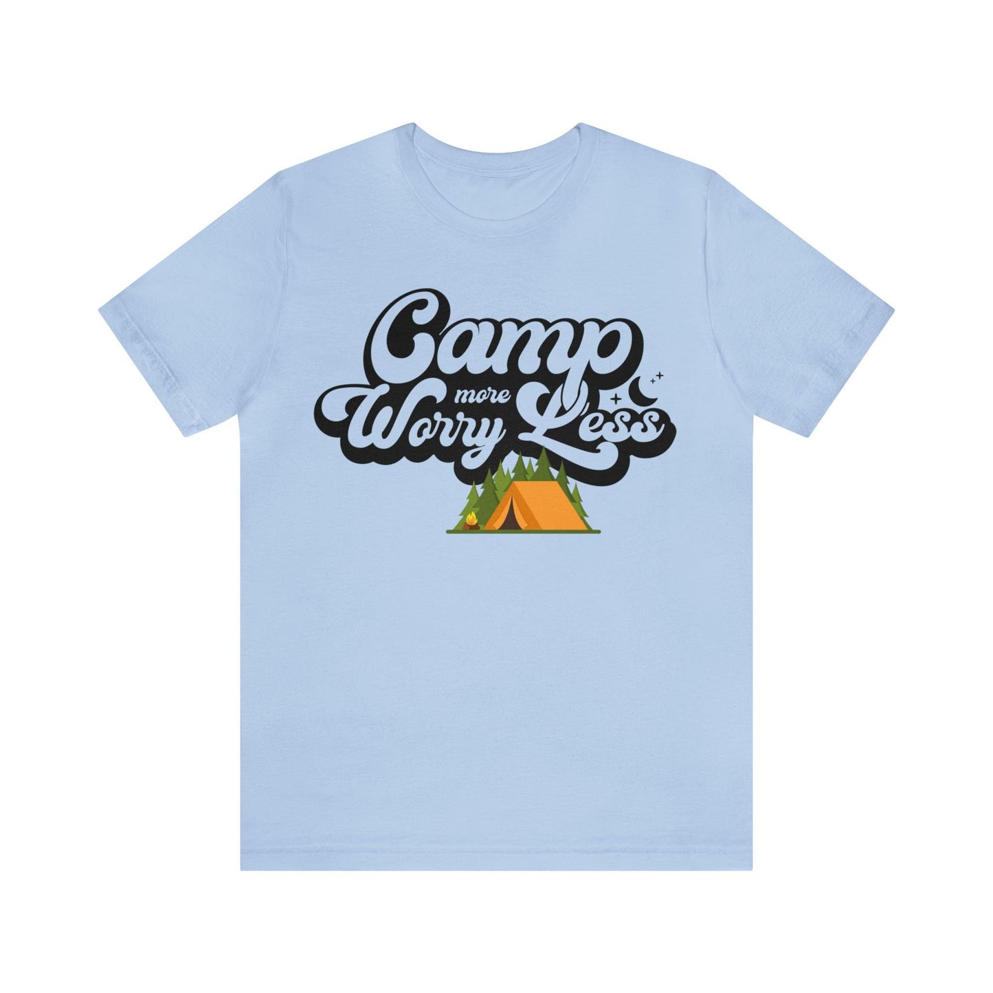 Camp More Worry Less Shirt, Outdoor adventure clothing, Nature-inspired shirts, Outdoor enthusiasts gift, Adventure-themed attire