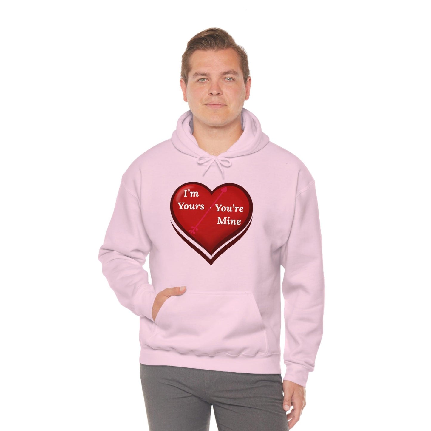 I'm Yours and You're Mine Heart Hooded Sweatshirt - Giftsmojo