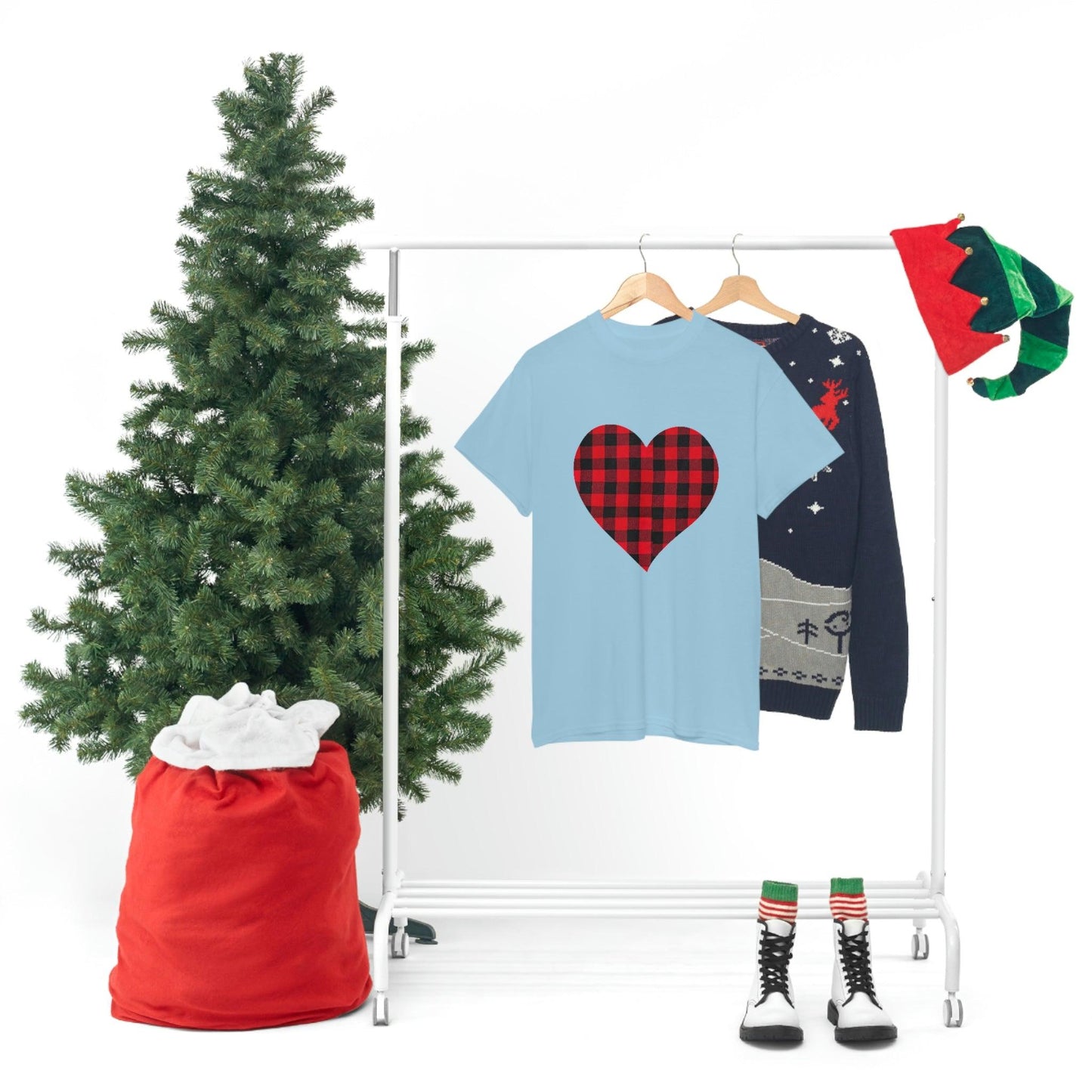 Plaid Heart T-Shirt, - Giftsmojo