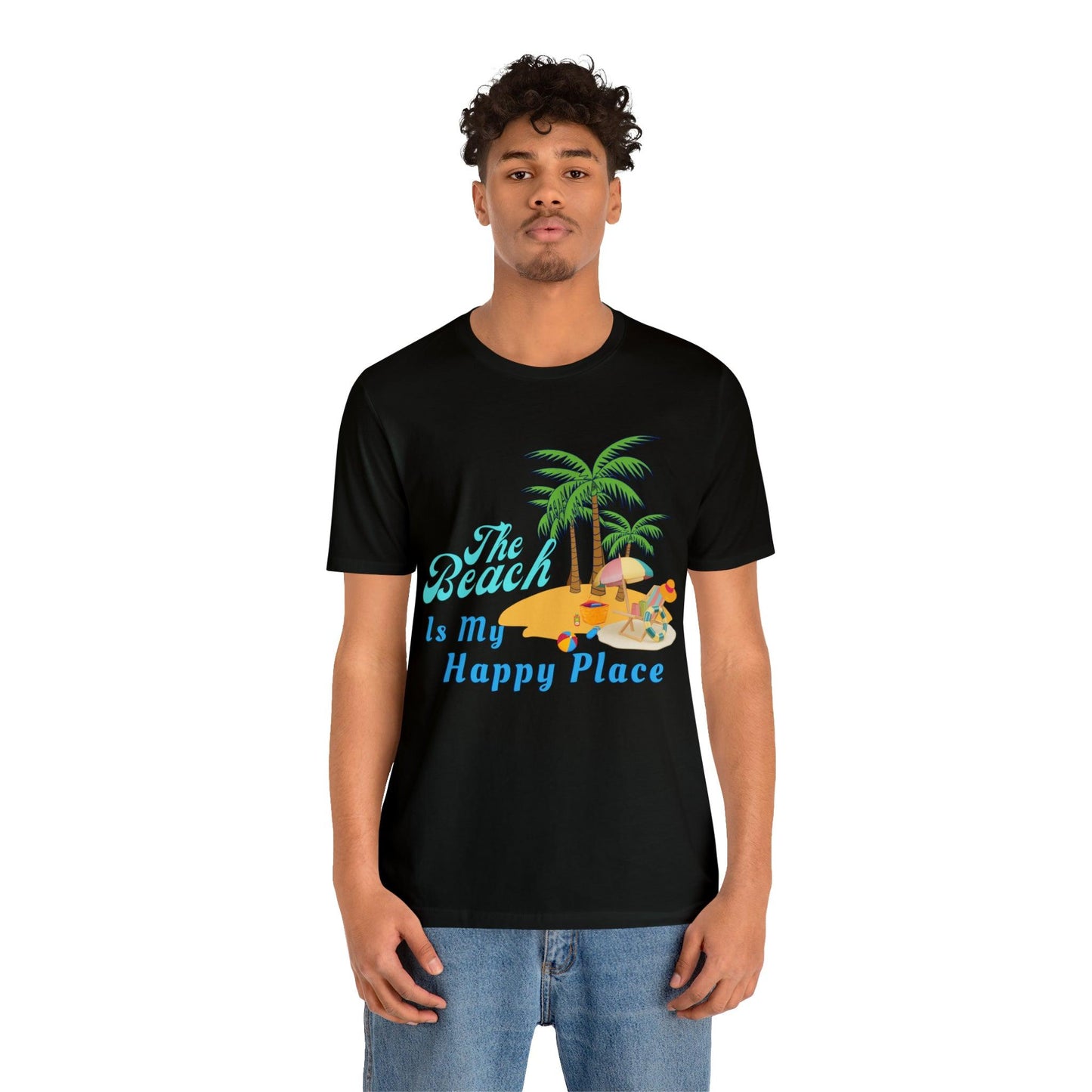 Beach shirt, The Beach is my happy place shirt, Beach t-shirt, Summer shirt, Beachwear, Beach fashion, Stylish beach apparel - Giftsmojo