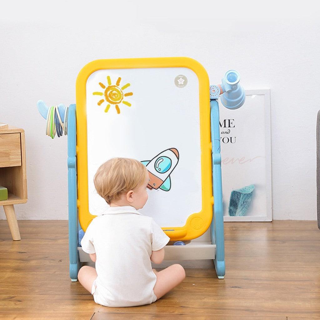 Kids Easel Play Station With desk,Storage basket,Drawing Board And Chair - Giftsmojo