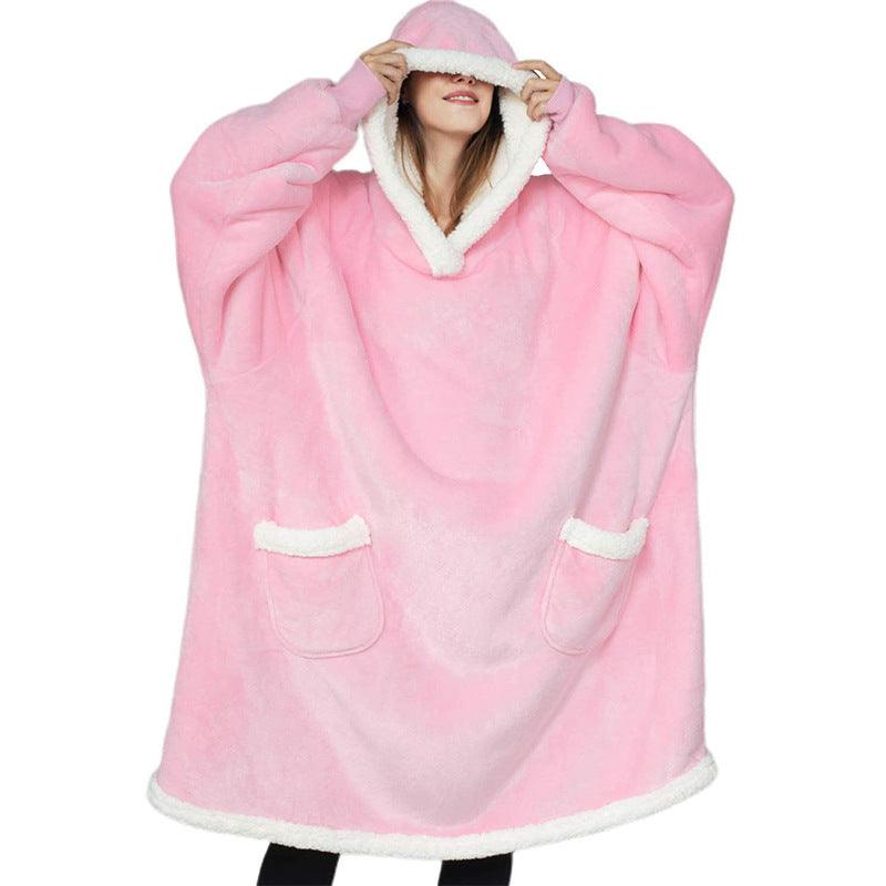 Winter TV Hoodie Blanket Winter Warm Home Clothes Women Men Oversized Pullover With Pockets