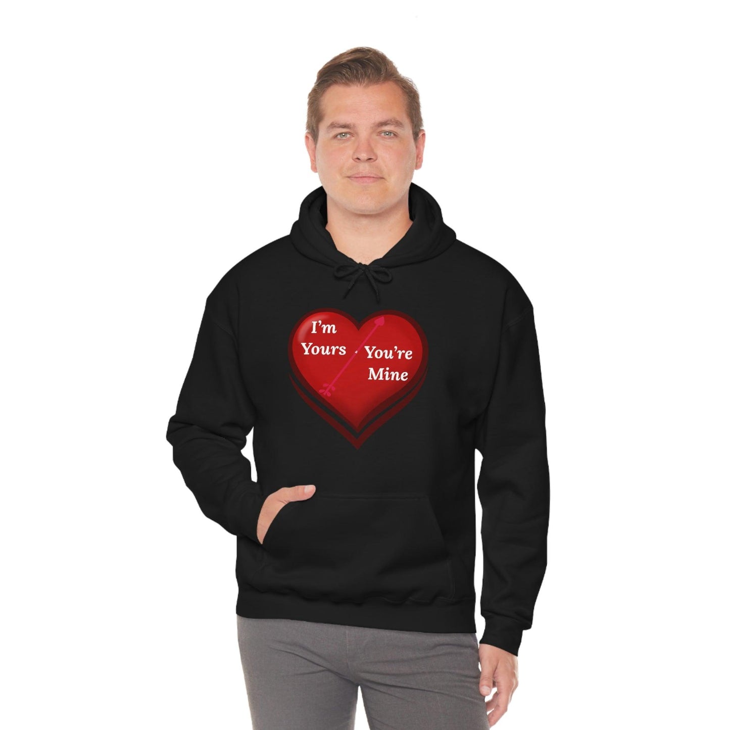 I'm Yours and You're Mine Heart Hooded Sweatshirt - Giftsmojo