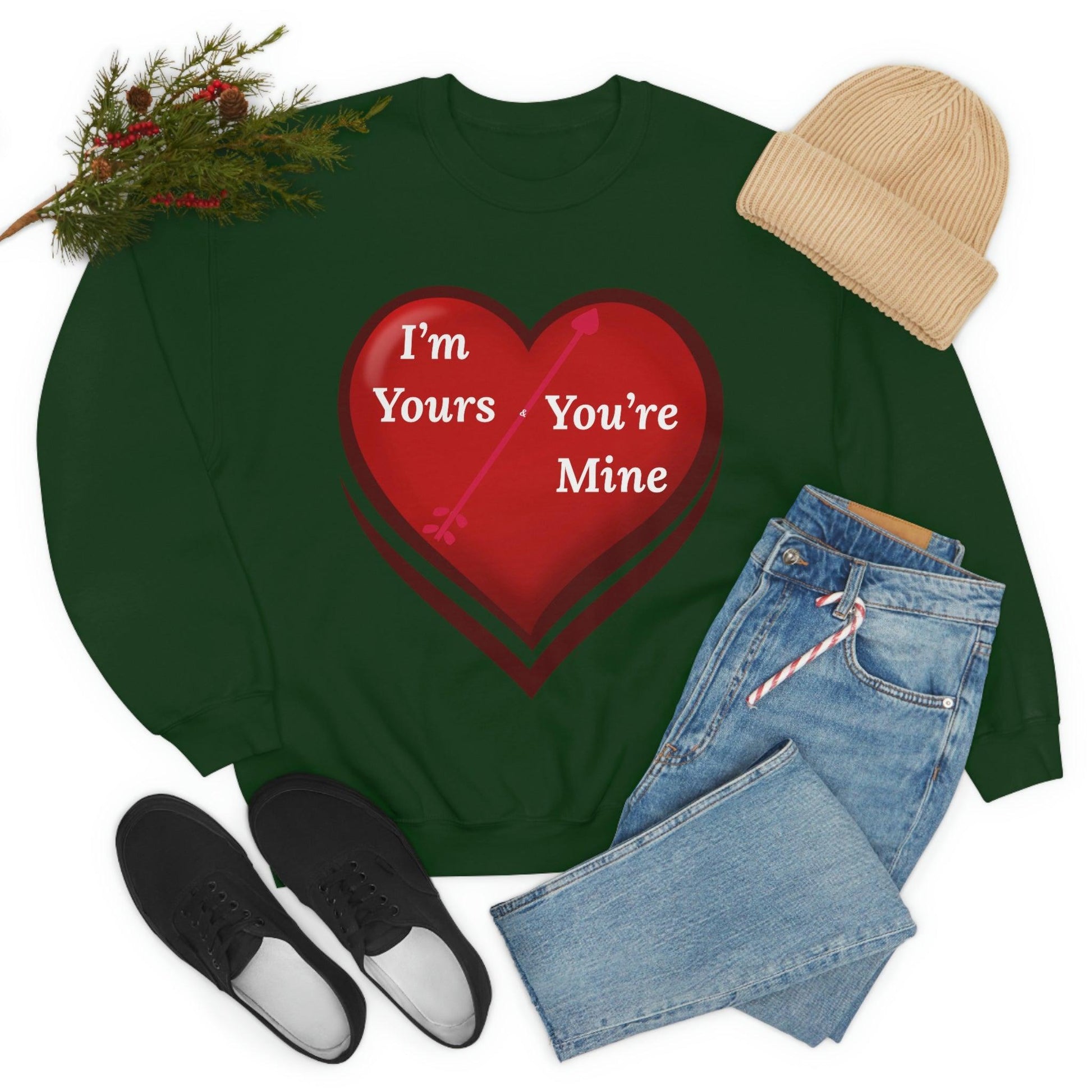 I'm Yours and You're Mine Heart Sweatshirt - Giftsmojo