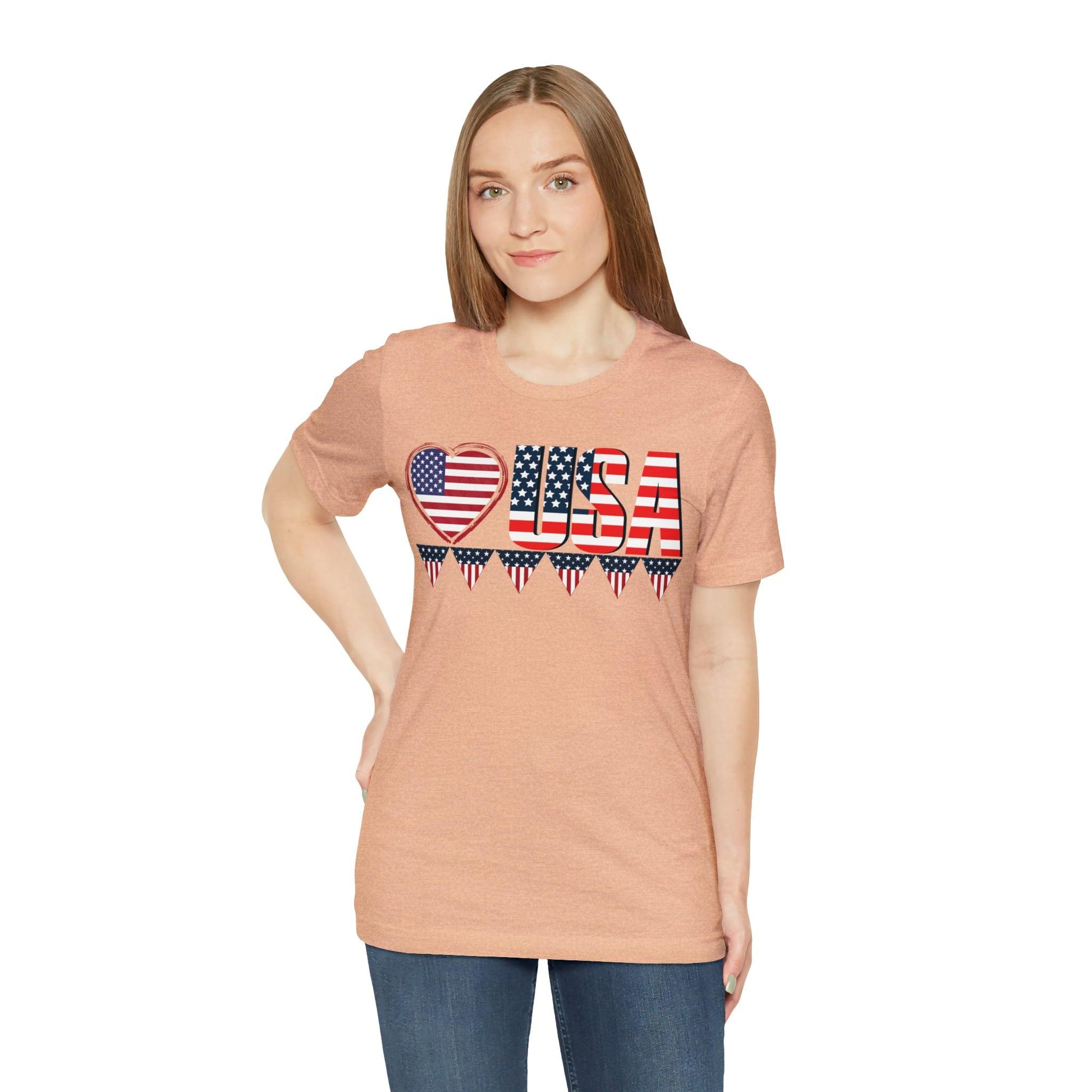 Love USA American flag shirt, Red, white, and blue shirt, 4th of July shirt - Giftsmojo