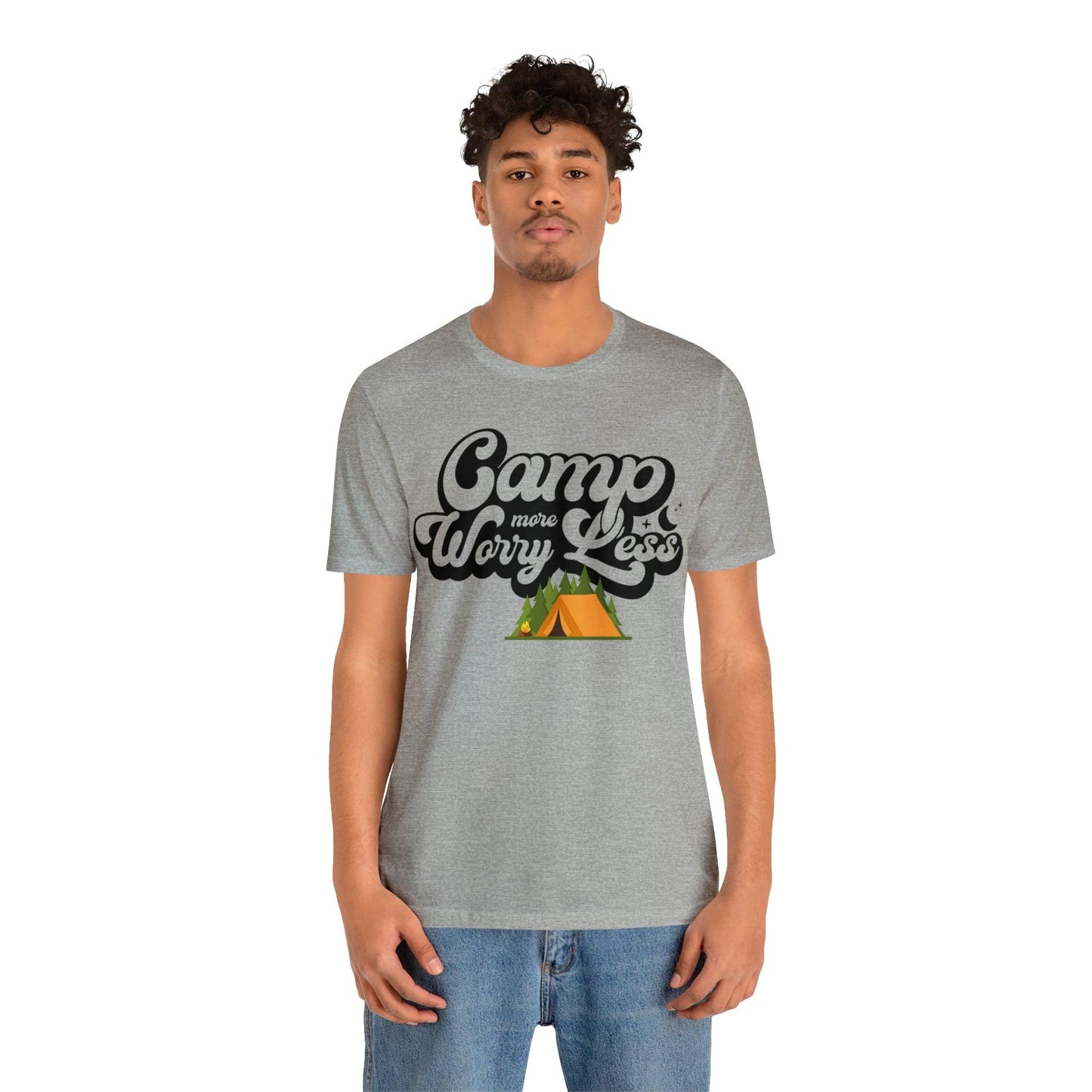 Camp More Worry Less Shirt, Outdoor adventure clothing, Nature-inspired shirts, Outdoor enthusiasts gift, Adventure-themed attire - Giftsmojo