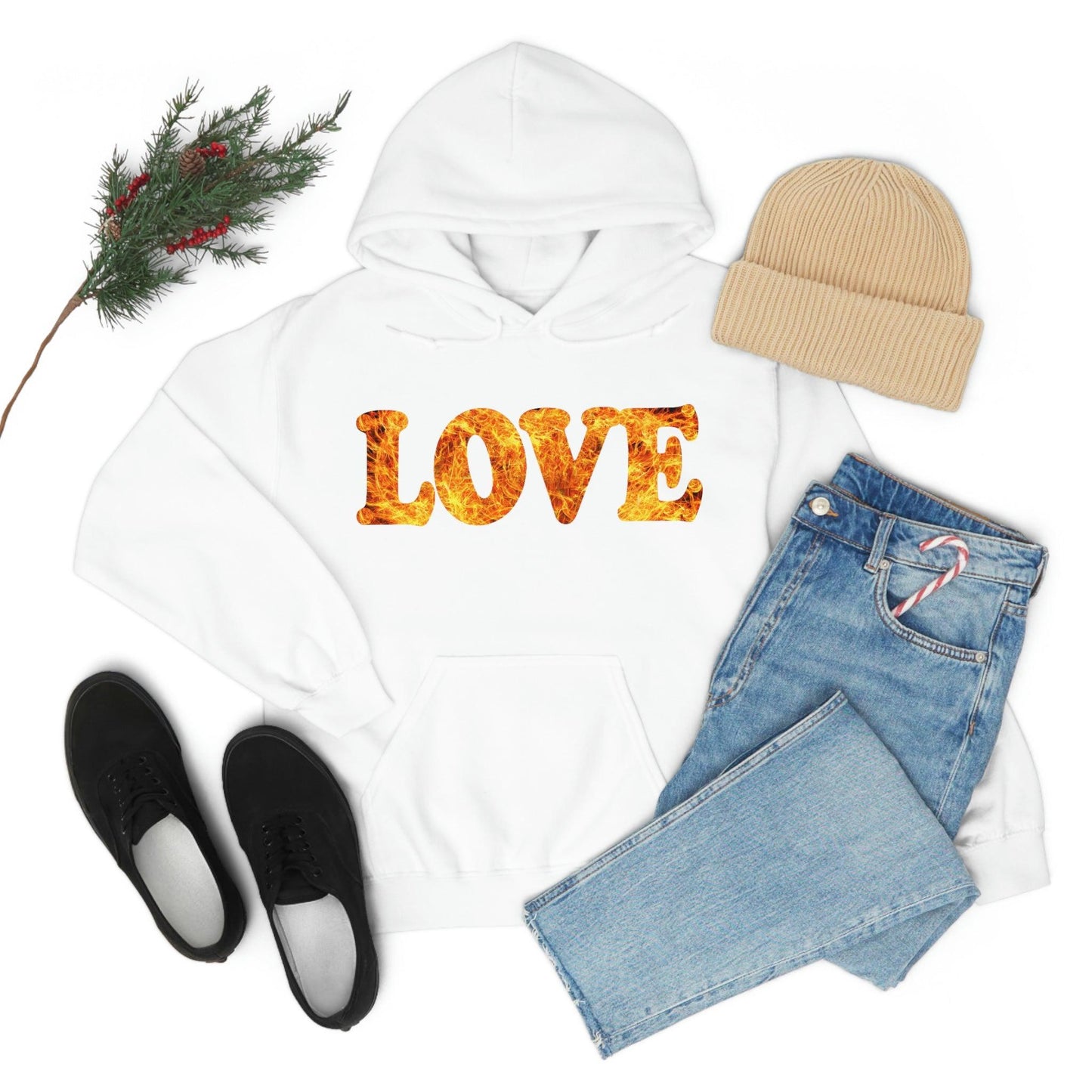 Love Fire Hooded Sweatshirt - Giftsmojo