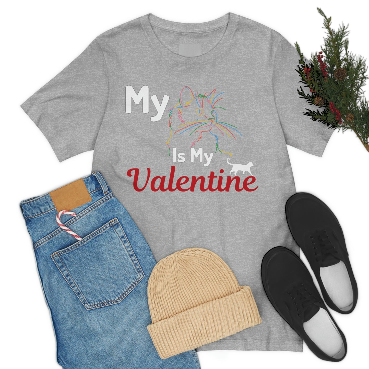 My Cat is My Valentine, Cute Pet lover Valentine shirt - Cute Cat lover shirt - Cat Mom shirt