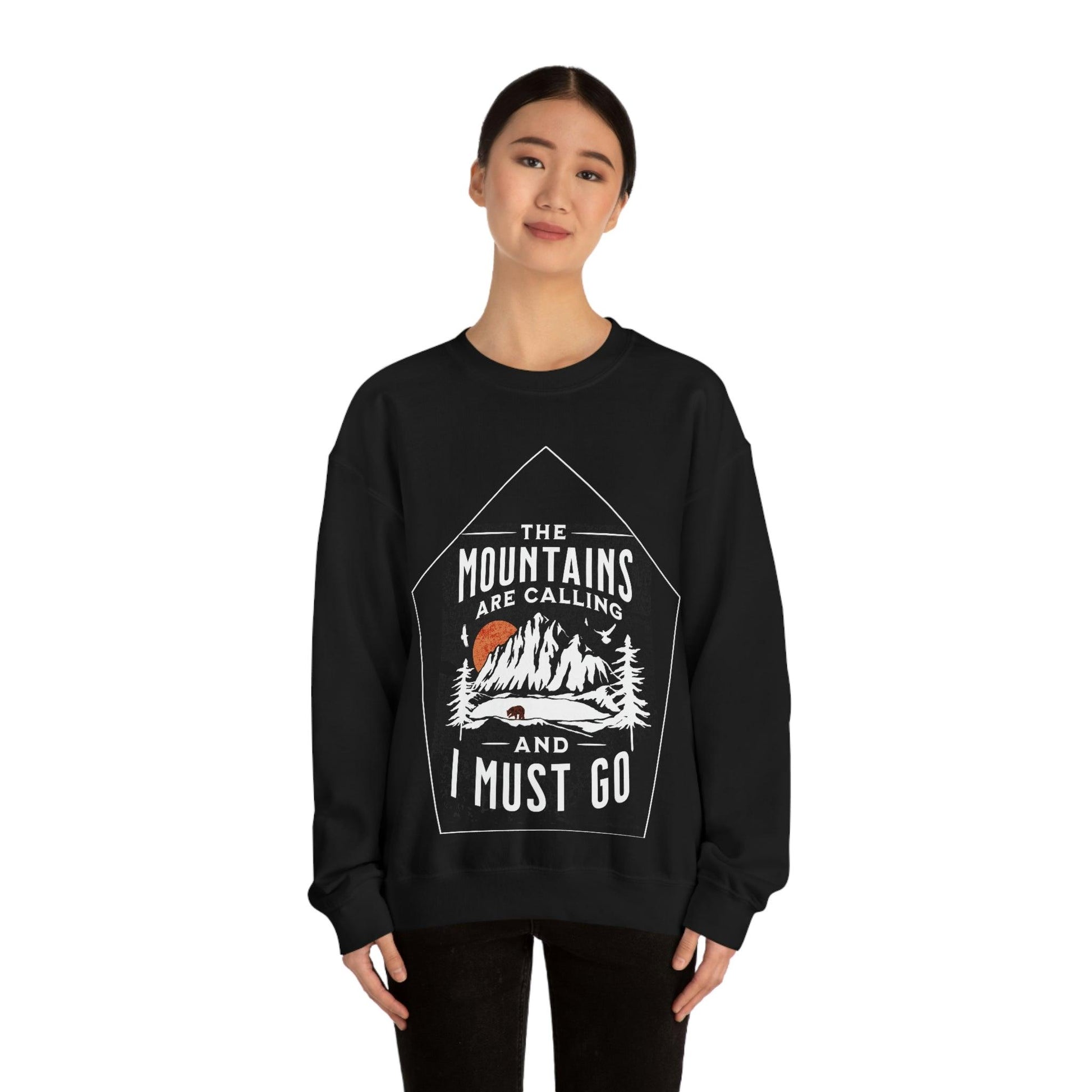 The Mountains are Calling and I Must Go, Crewneck Sweatshirt - Giftsmojo