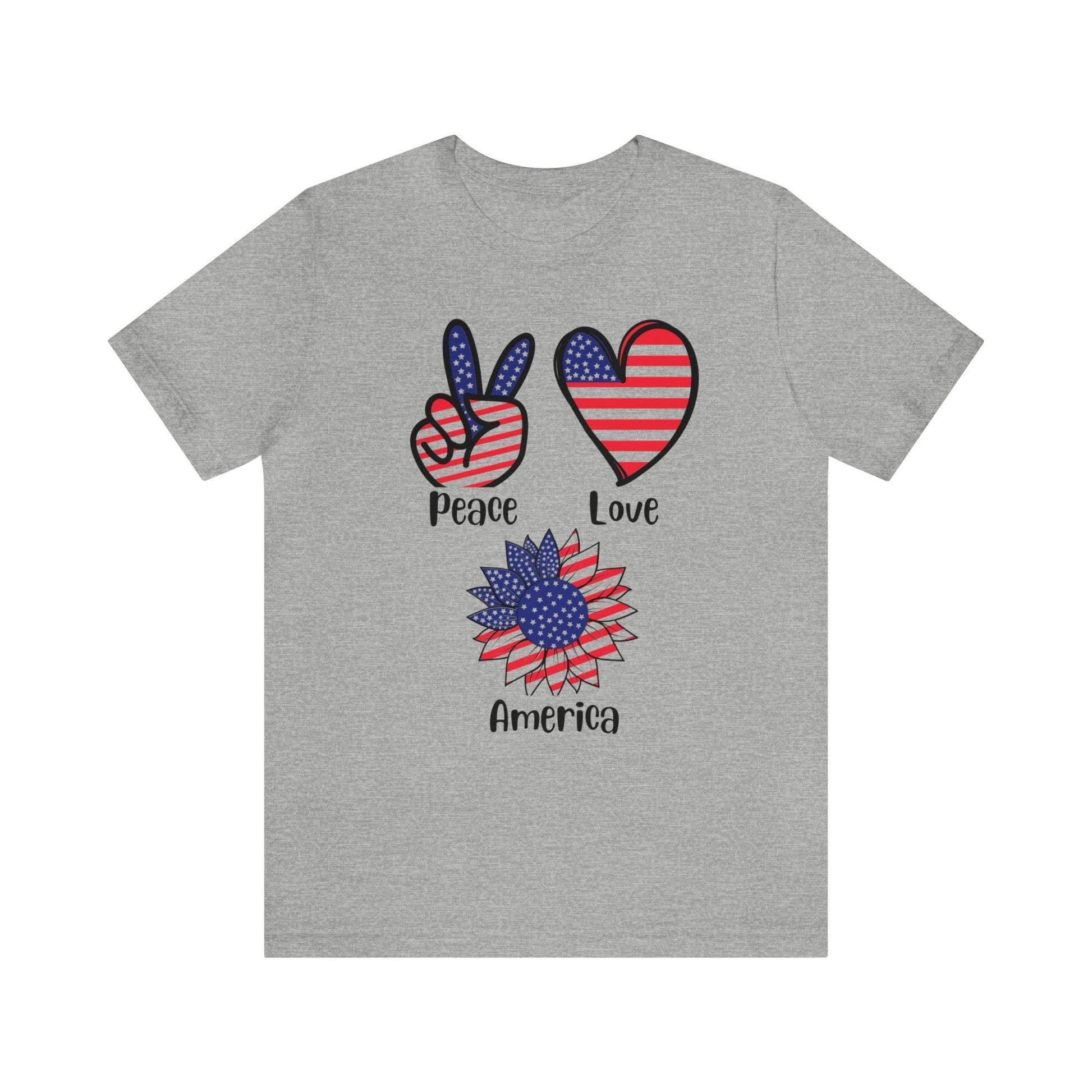 Memorial Day shirt, Love Peace America, Independence Day, 4th of July shirt - Giftsmojo