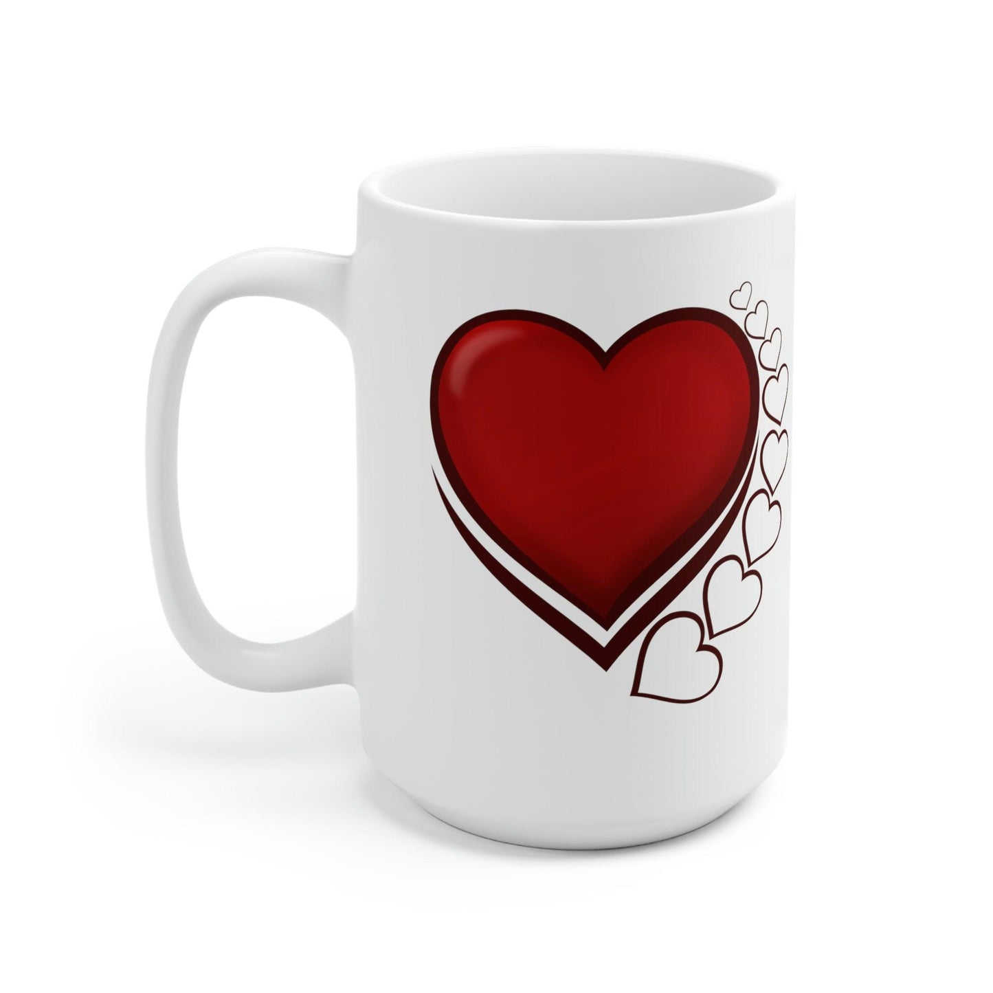 multi Love heart Ceramic Mug 15oz