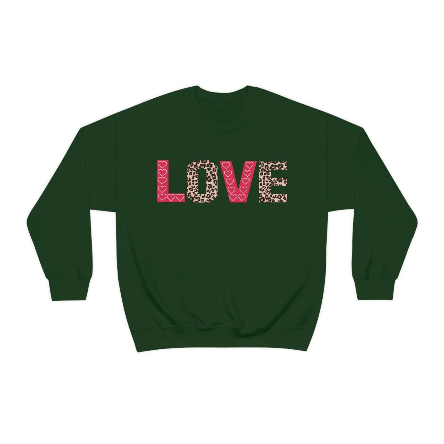 Love Sweatshirt with partial leopard print - Giftsmojo