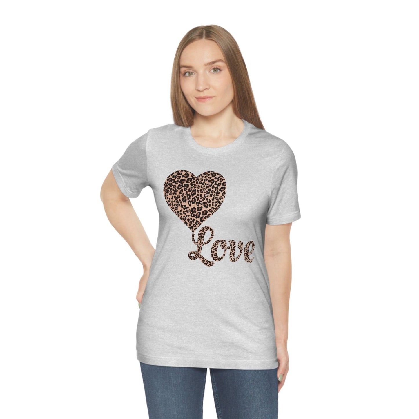 Love Heart, Leopard Print Tee - Giftsmojo