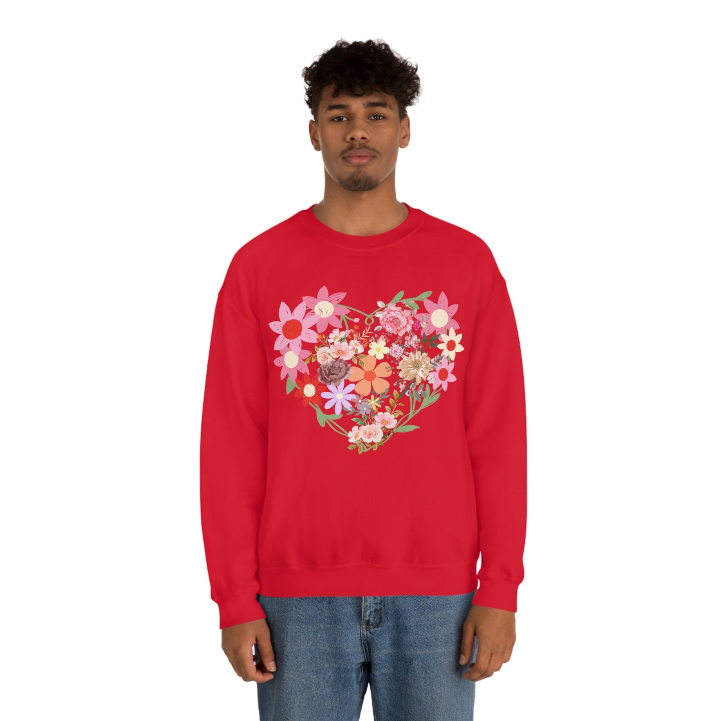 Flower Heart sweatshirt - Floral sweatshirt - Love Sweatshirt