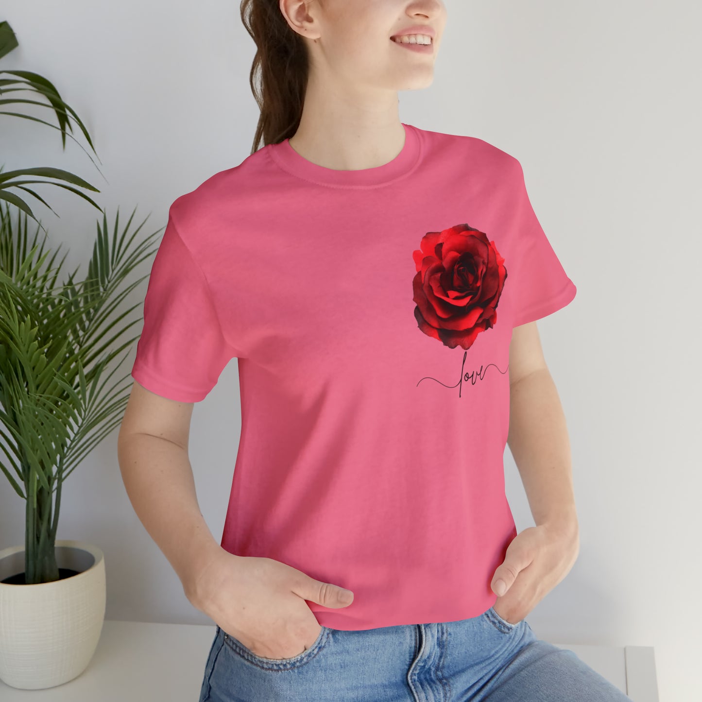 Love Rose Flower shirt, Floral motif, Floral shirt, Engagement gift, Anniversary gift, Wedding gift, gift for Wife, gift for Mom
