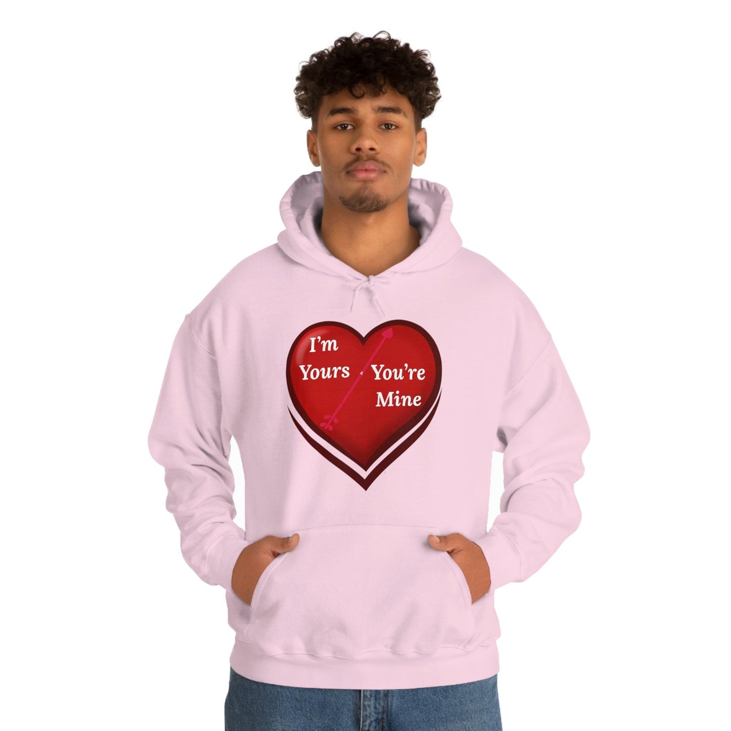 I'm Yours and You're Mine Heart Hooded Sweatshirt - Giftsmojo