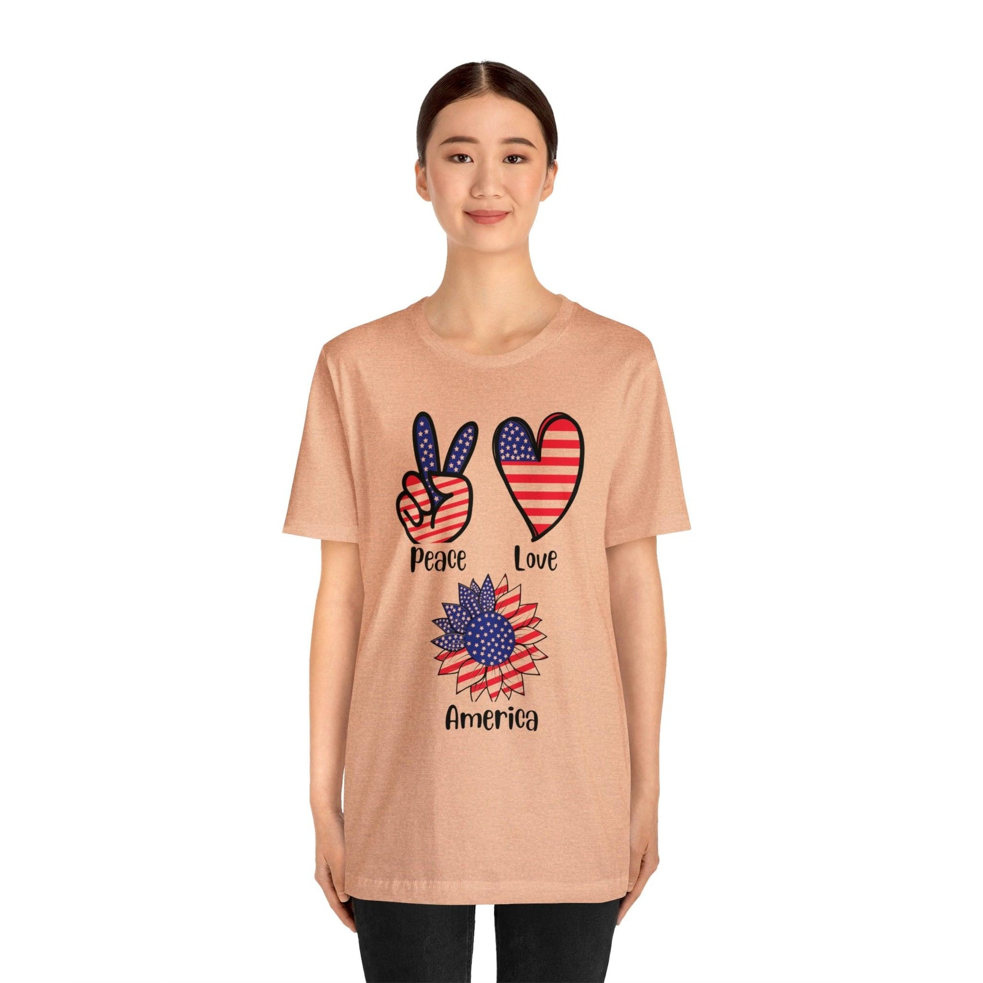 Memorial Day shirt, Love Peace America, Independence Day, 4th of July shirt - Giftsmojo