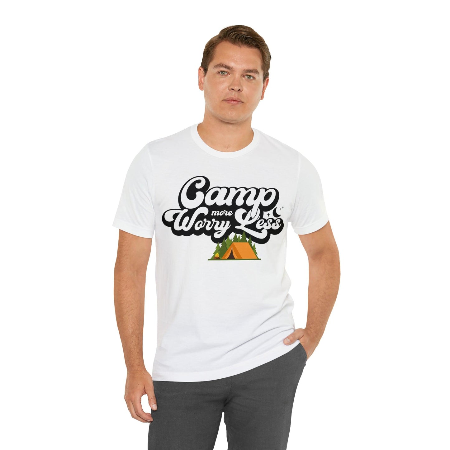 Camp More Worry Less Shirt, Outdoor adventure clothing, Nature-inspired shirts, Outdoor enthusiasts gift, Adventure-themed attire - Giftsmojo