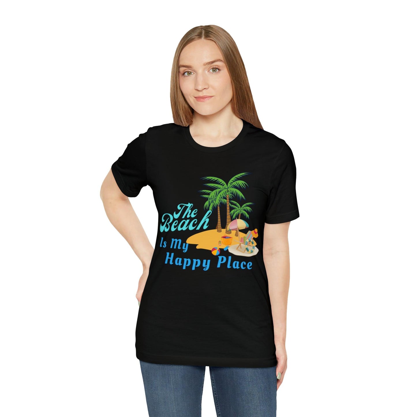 Beach shirt, The Beach is my happy place shirt, Beach t-shirt, Summer shirt, Beachwear, Beach fashion, Stylish beach apparel - Giftsmojo