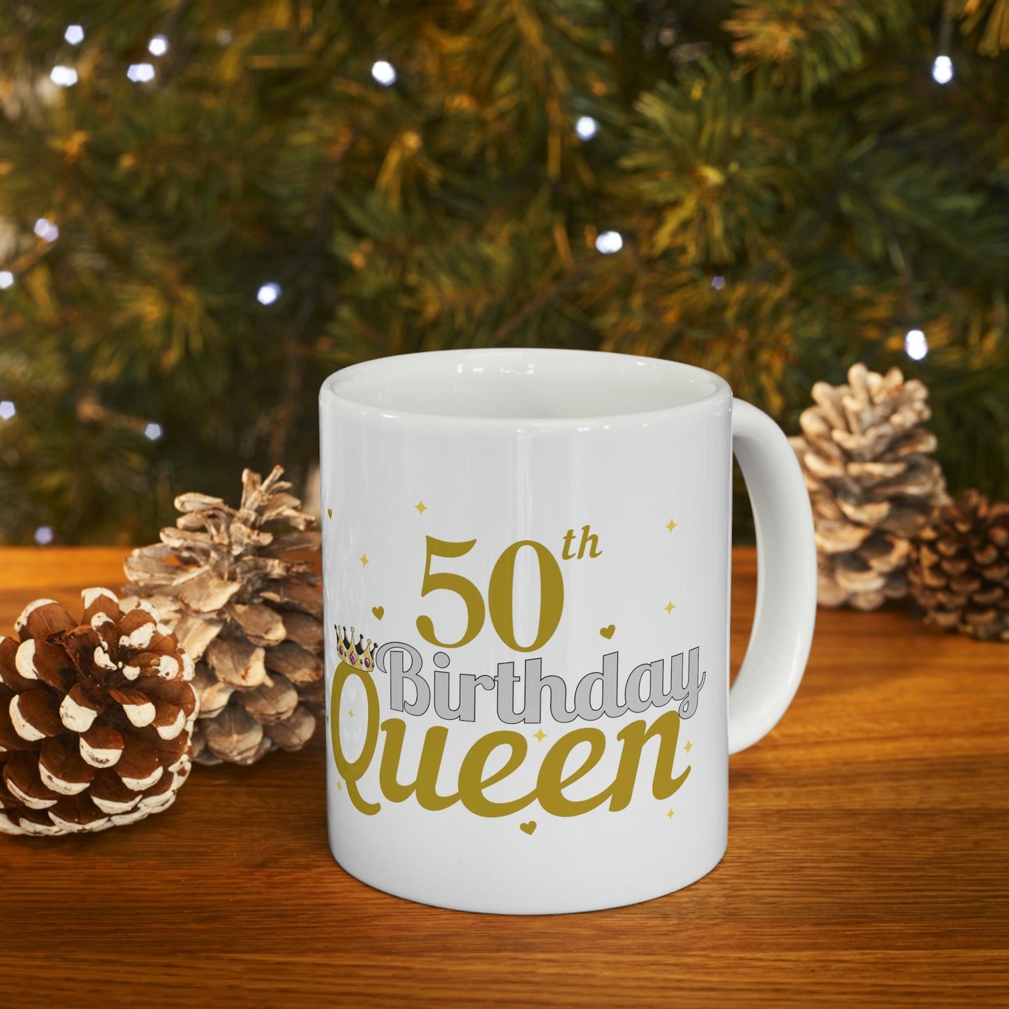50th birthday queen Mug, gift for mom, Birthday gift for mom, birthday mug, coffee mug for her, hot cocoa mug, gift for coffee lover - Giftsmojo