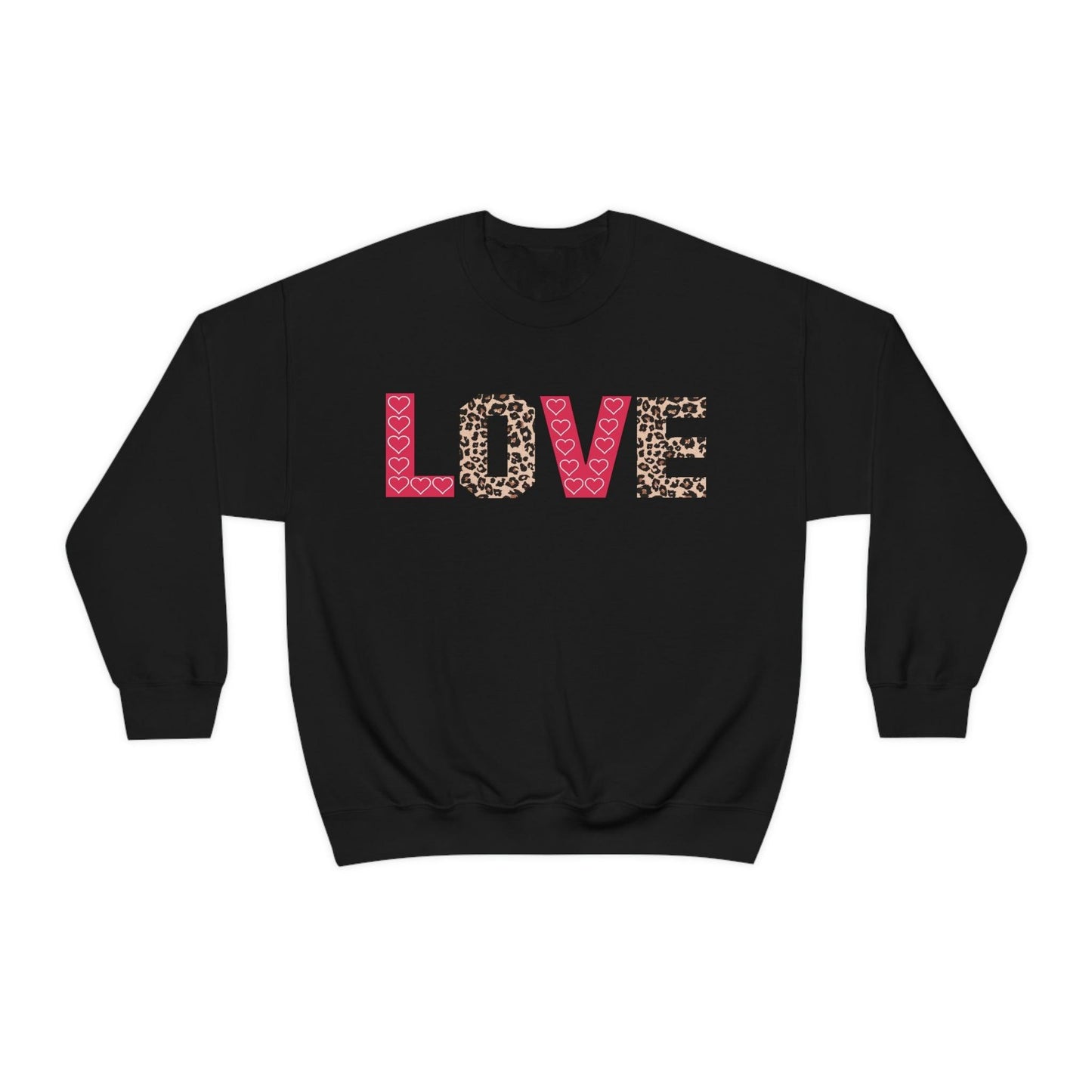 Love Sweatshirt with partial leopard print - Giftsmojo