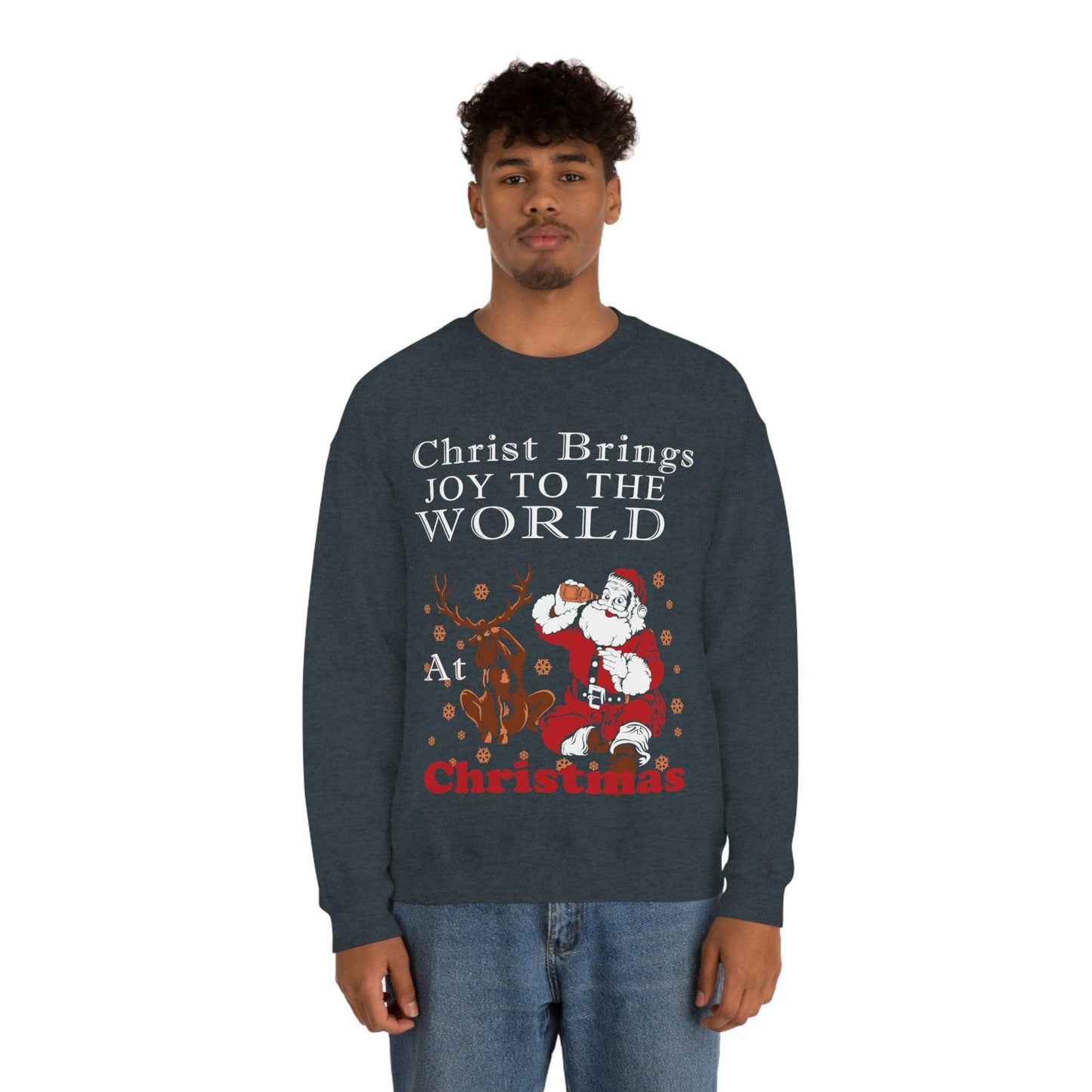 Christ brings joy to the World at Christmas Sweatshirt - Giftsmojo