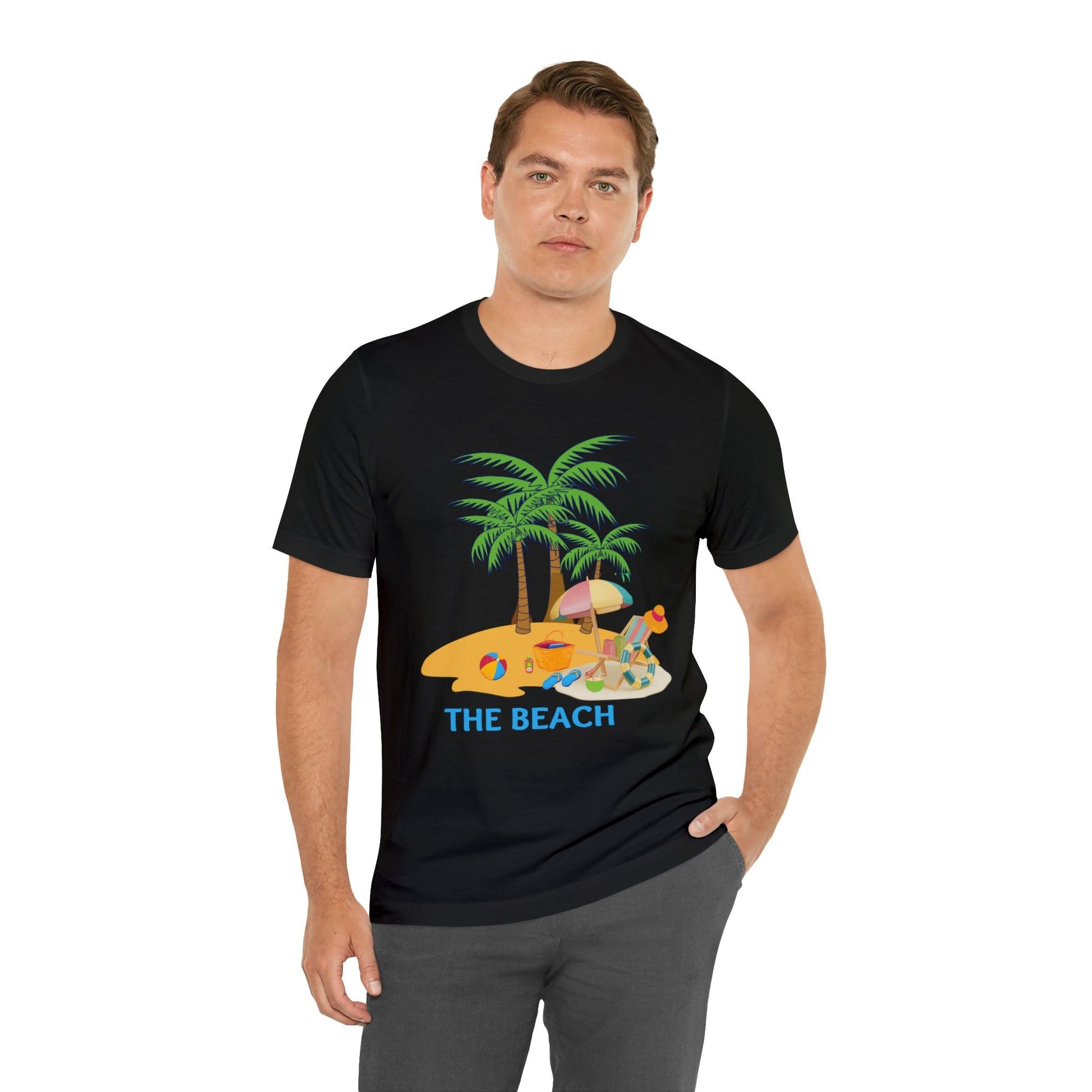 Beach shirt, The Beach is my happy place shirt, Beach t-shirt, Summer shirt, Beachwear, Beach fashion, Stylish beach apparel - Giftsmojo