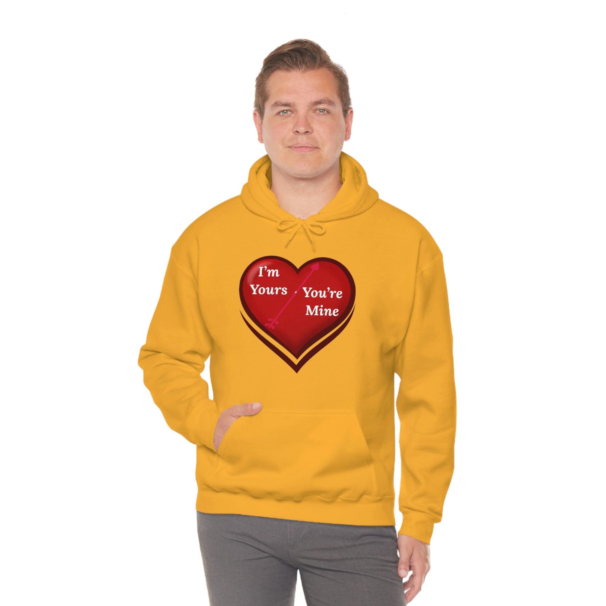 I'm Yours and You're Mine Heart Hooded Sweatshirt - Giftsmojo