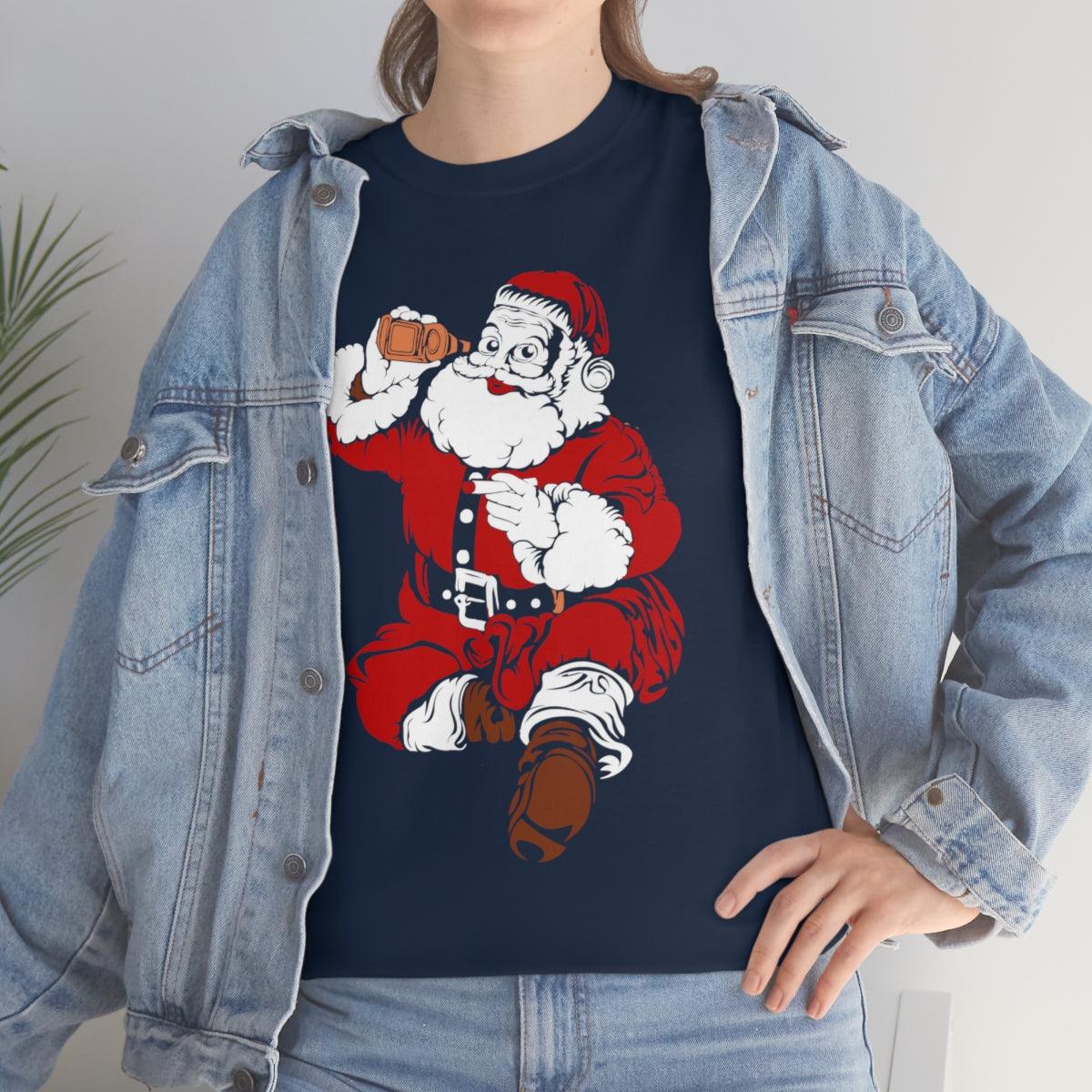 Santa Drinking Beer Funny T-shirt Funny Christmas Shirt Funny Santa Shirt Santa Gift - Giftsmojo