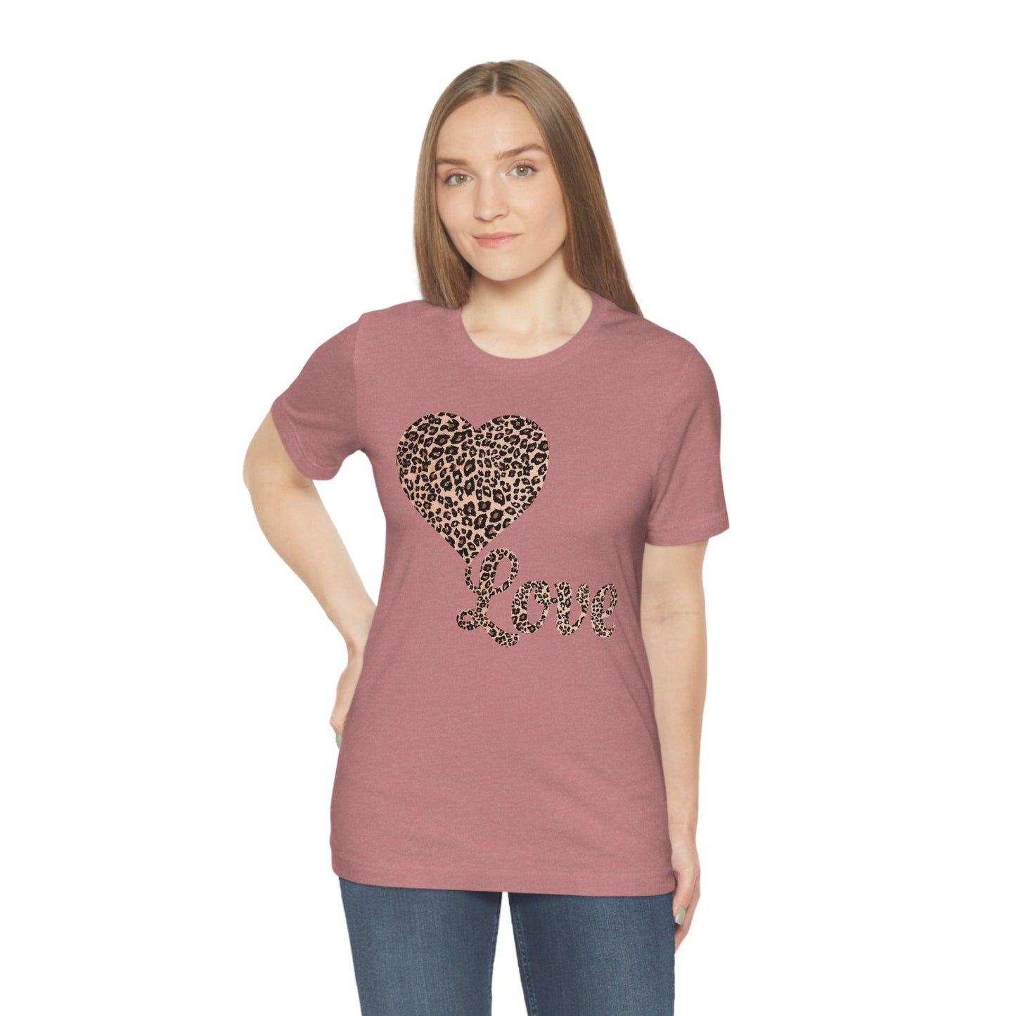 Love Heart, Leopard Print Tee - Giftsmojo