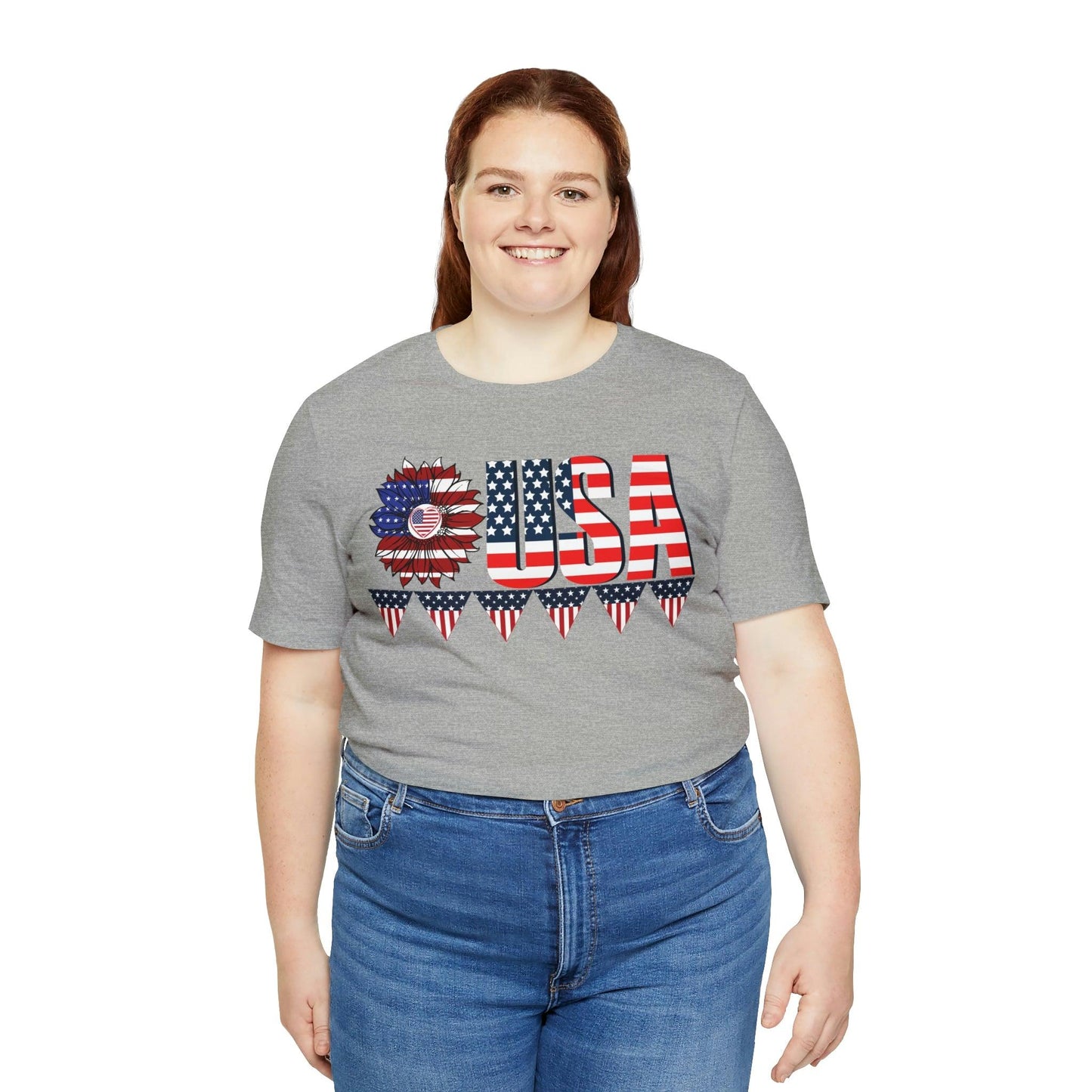 Flower USA American flag shirt, Red white and blue shirt, 4th of July shirt - Giftsmojo