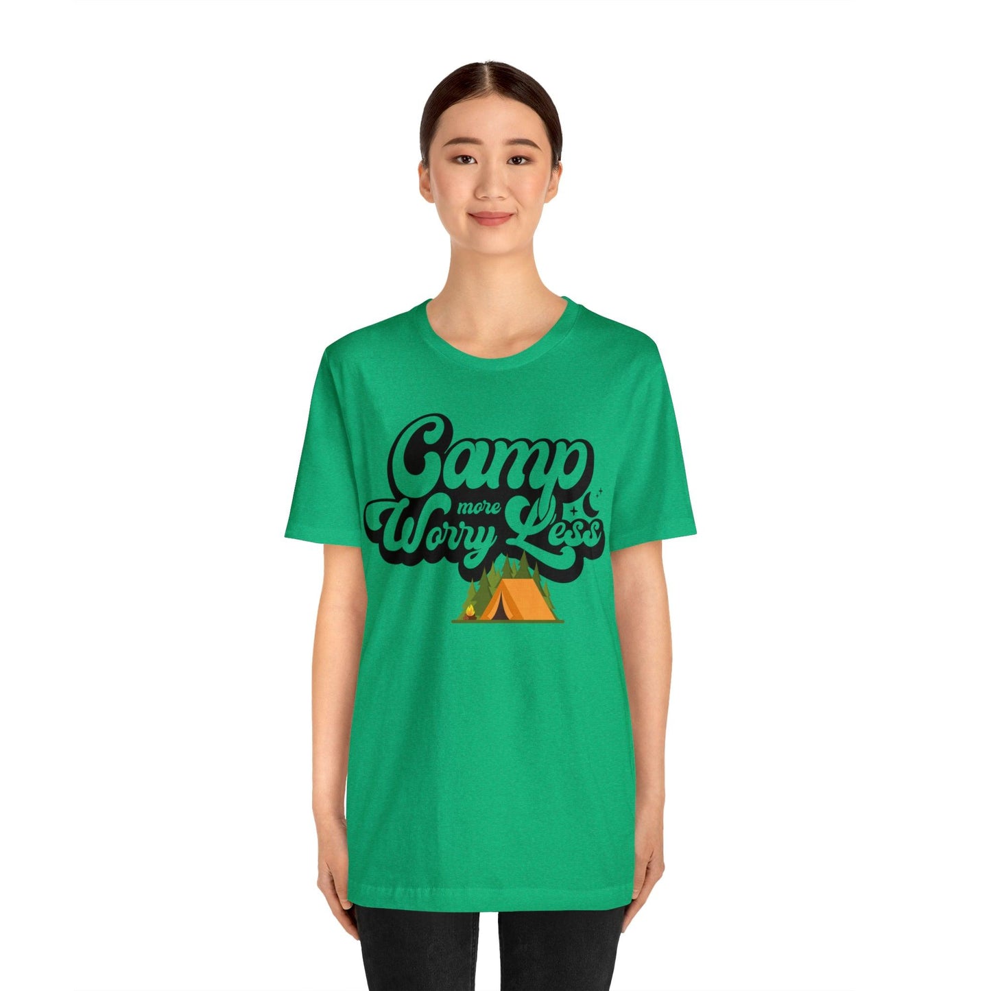 Camp More Worry Less Shirt, Outdoor adventure clothing, Nature-inspired shirts, Outdoor enthusiasts gift, Adventure-themed attire - Giftsmojo