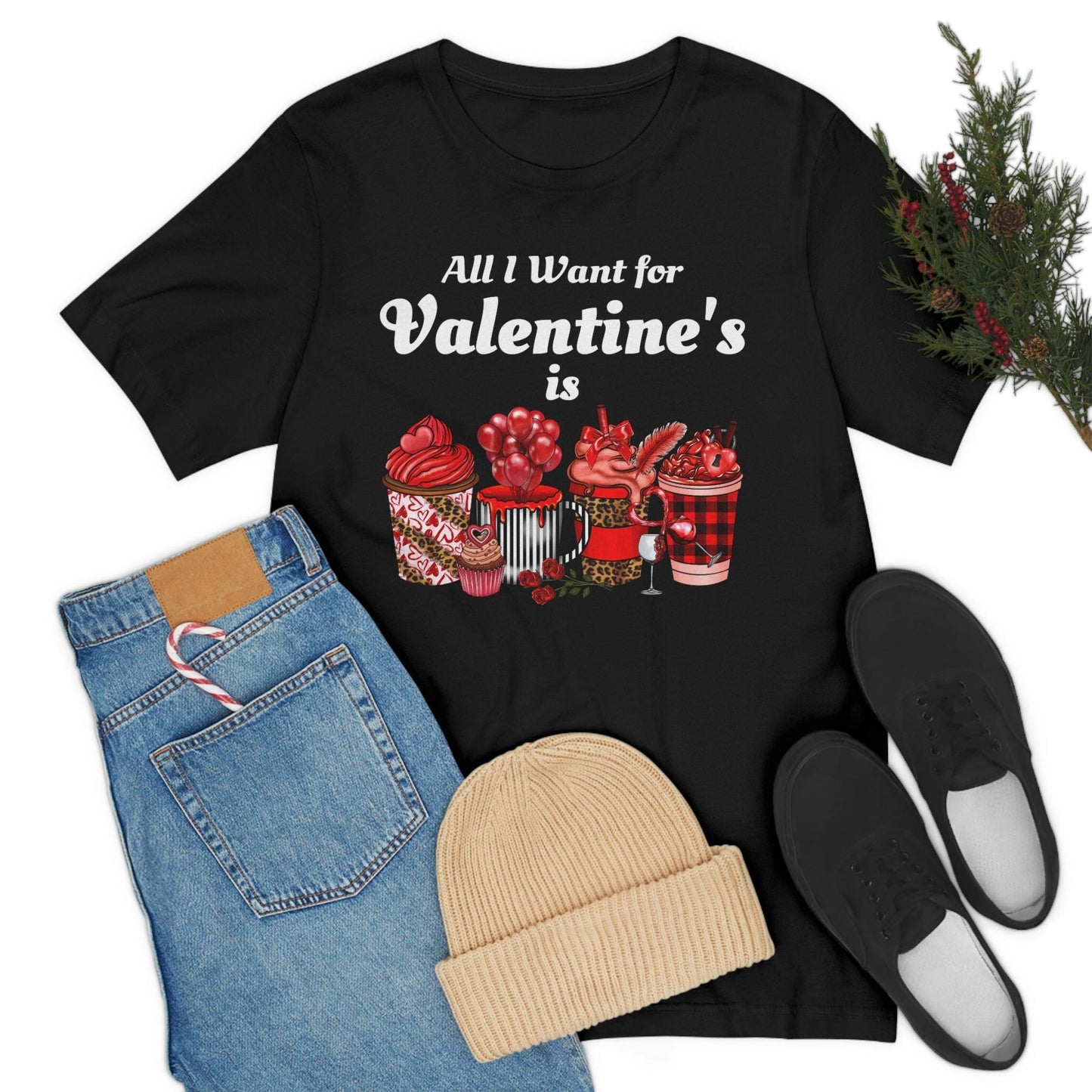 All I want for Valentines is Coffee Tee - Giftsmojo