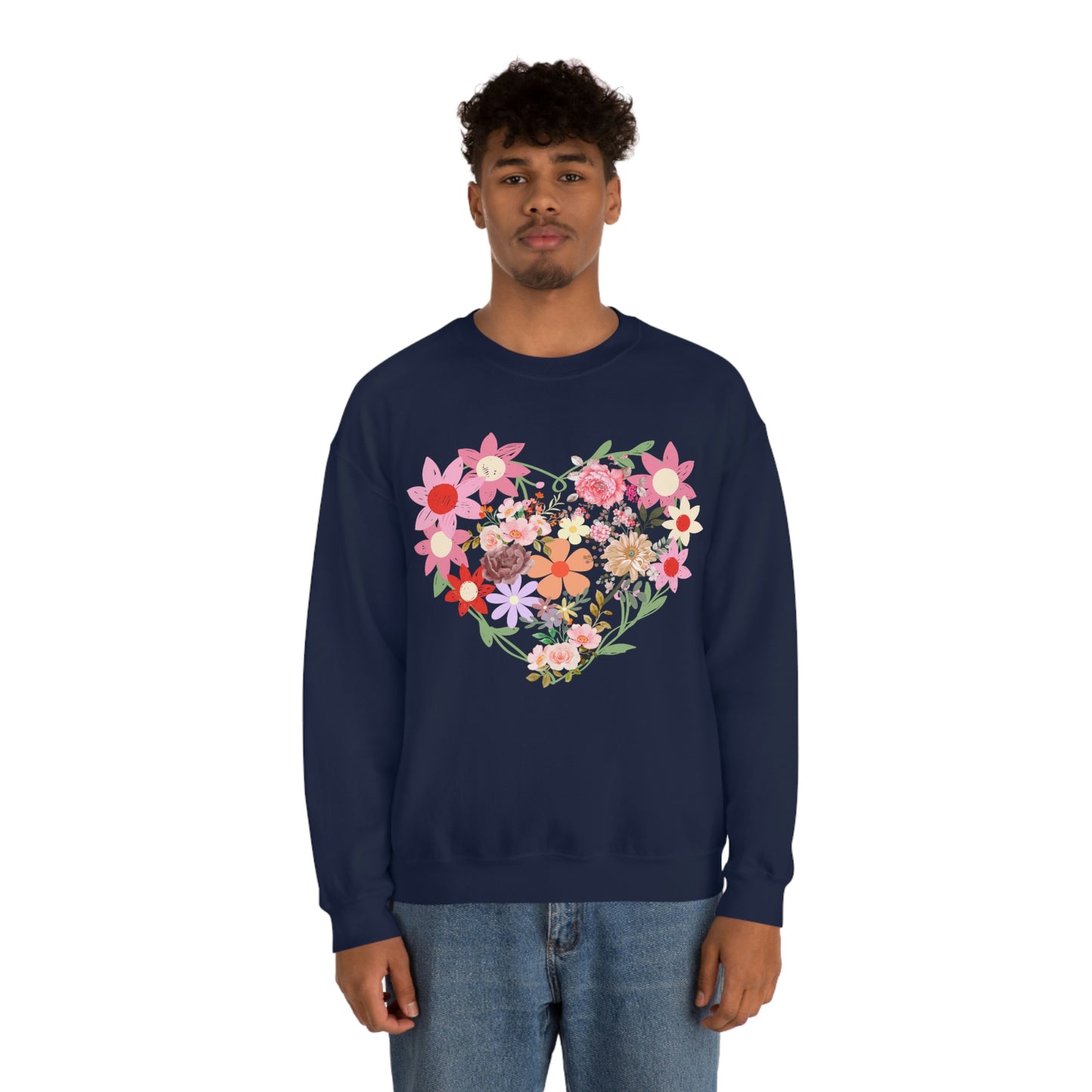 Flower Heart sweatshirt - Floral sweatshirt - Love Sweatshirt