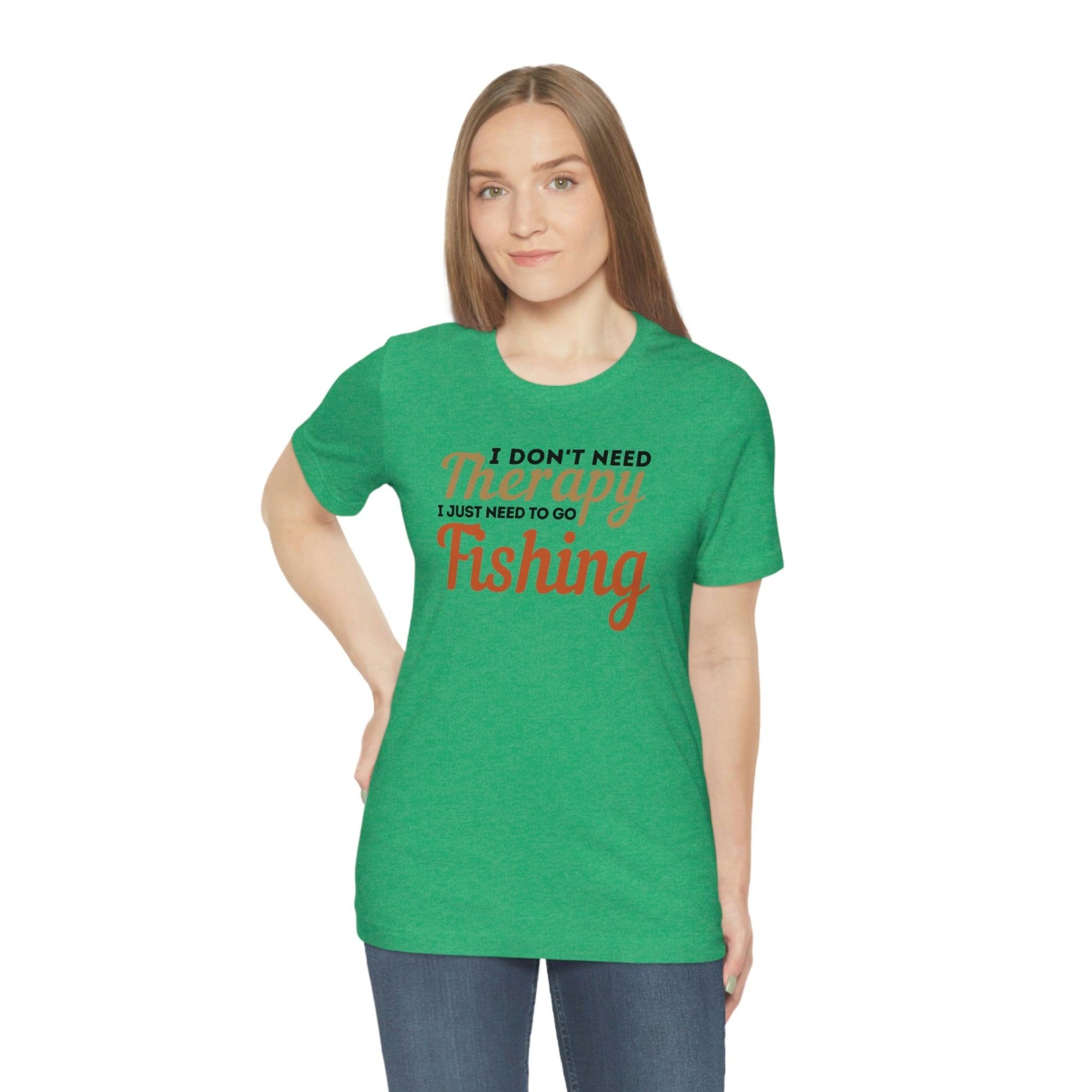 I don't need therapy I just need to go Fishing, fishing shirt, dad shirt, dad gift, gift for outdoor lover, fishing gift nature lover shirt - Giftsmojo