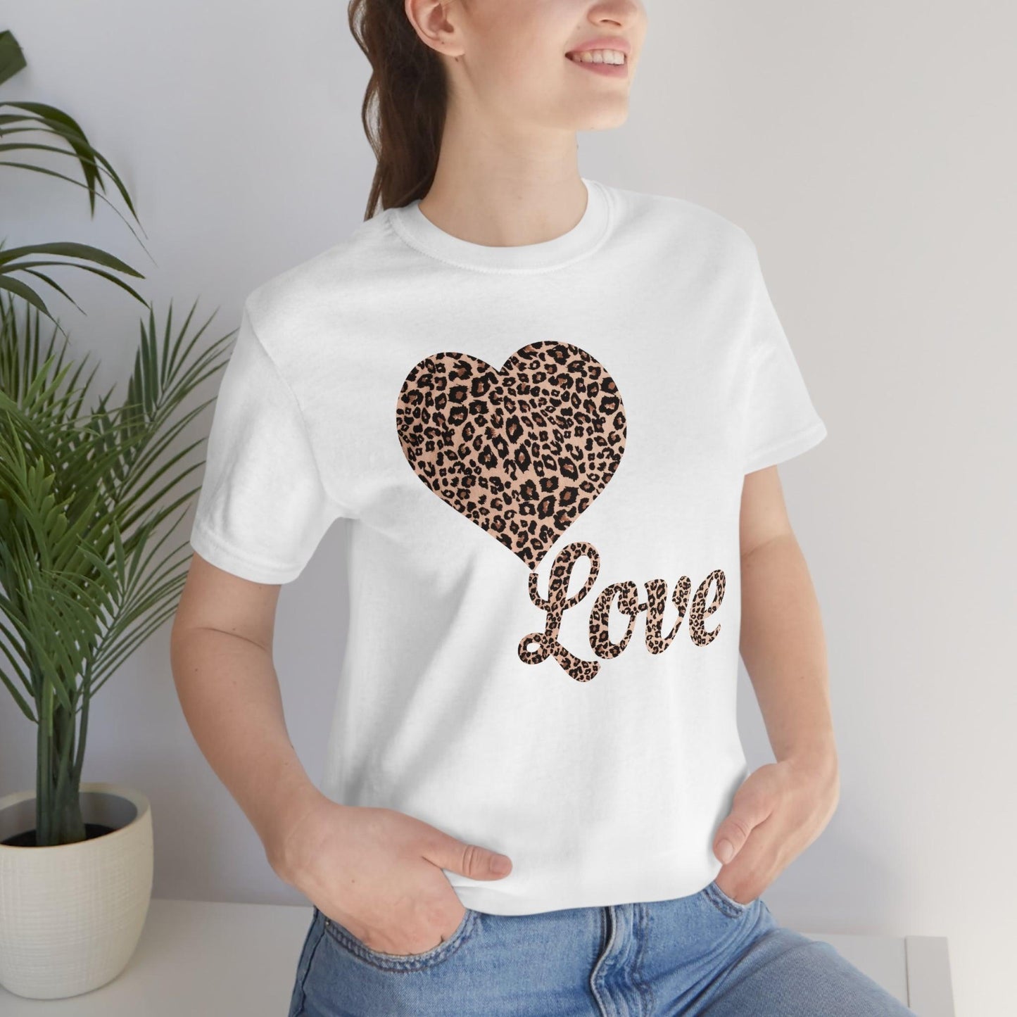 Love Heart, Leopard Print Tee - Giftsmojo