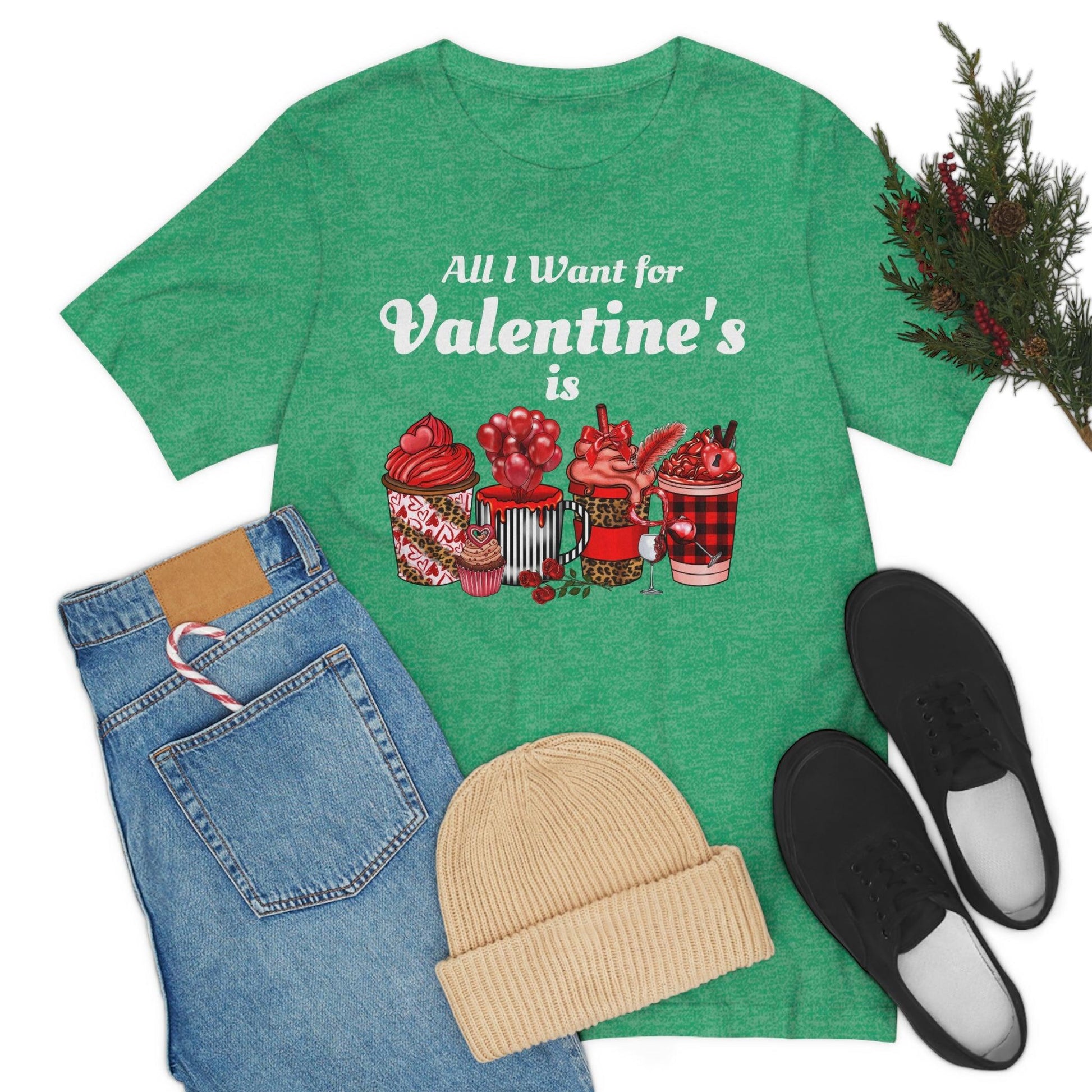 All I want for Valentines is Coffee Tee - Giftsmojo