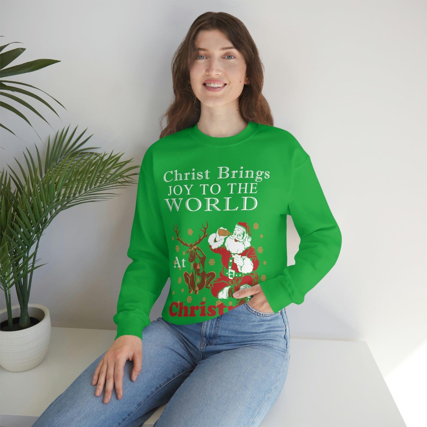 Christ brings joy to the World at Christmas Sweatshirt - Giftsmojo